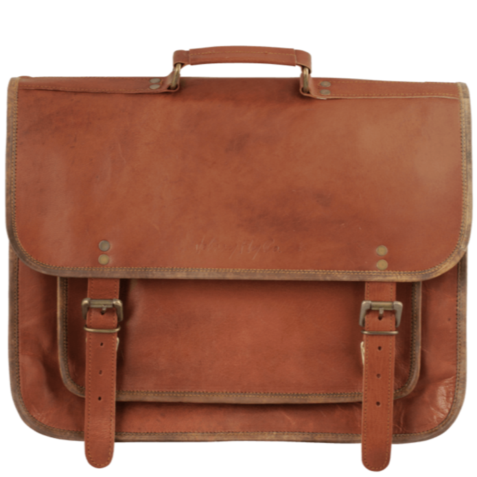 Johnny Fly Co. messenger tas heren bruin