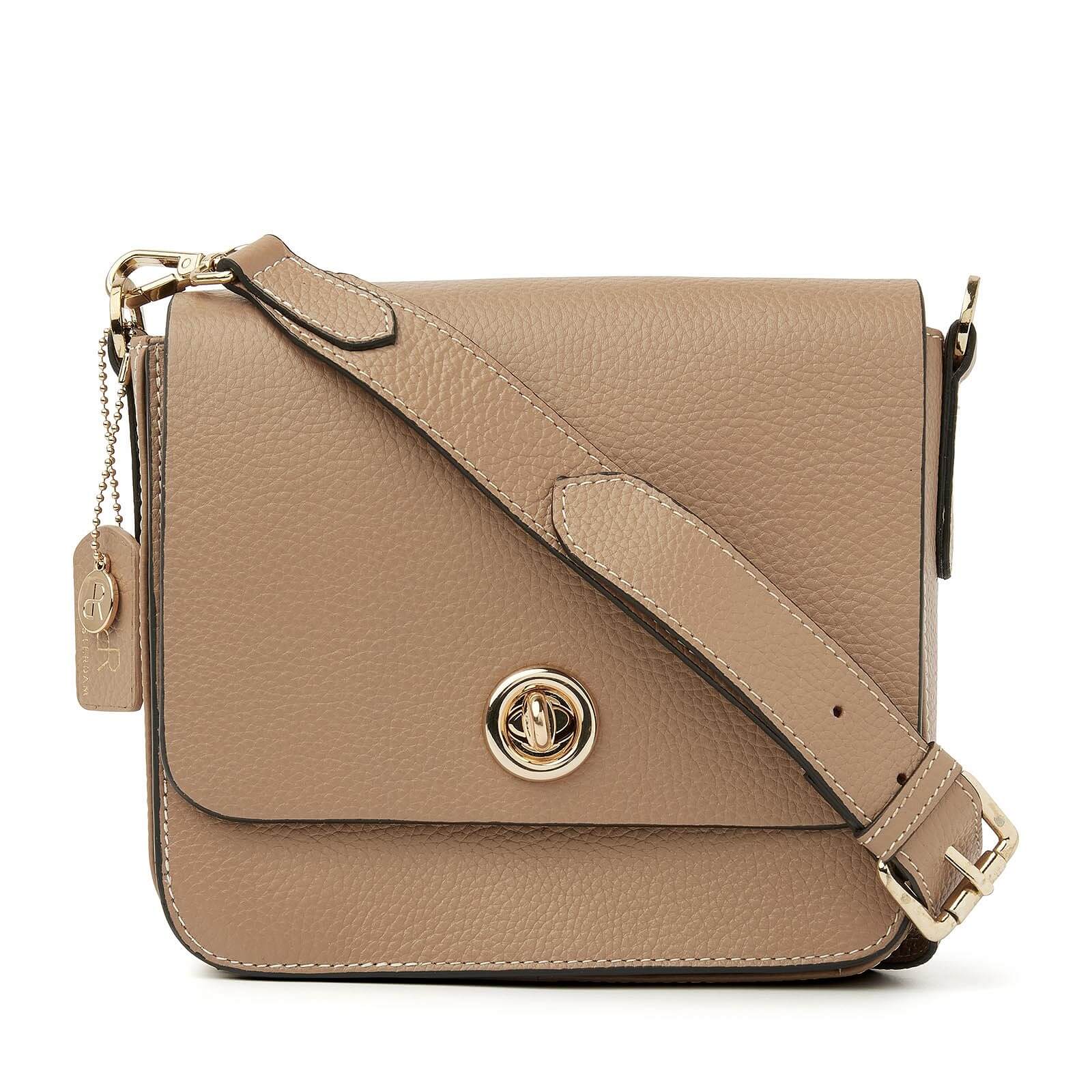 dR Amsterdam leren schoudertas Mint voor dames 1103604 taupe