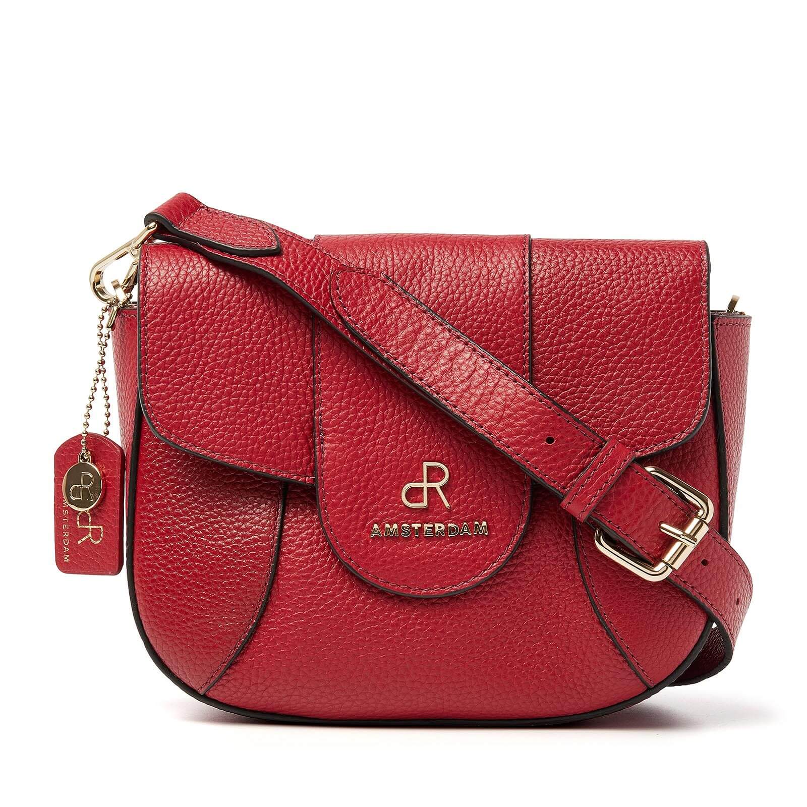 dR Amsterdam leren schoudertas Mint voor dames 1103645 rood