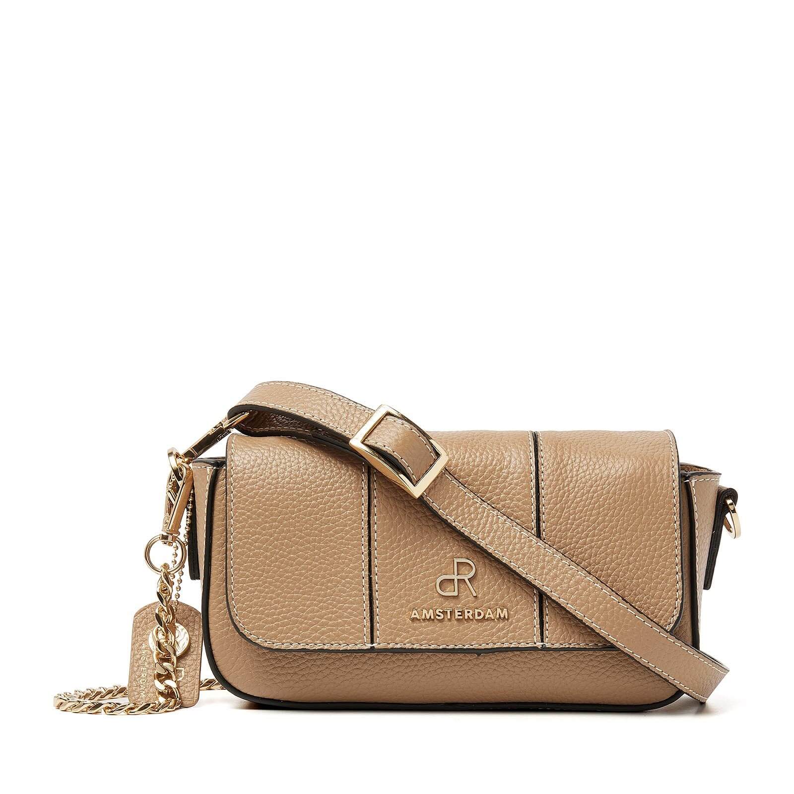 dR Amsterdam leren crossbody tas Mint voor dames 11037120 taupe