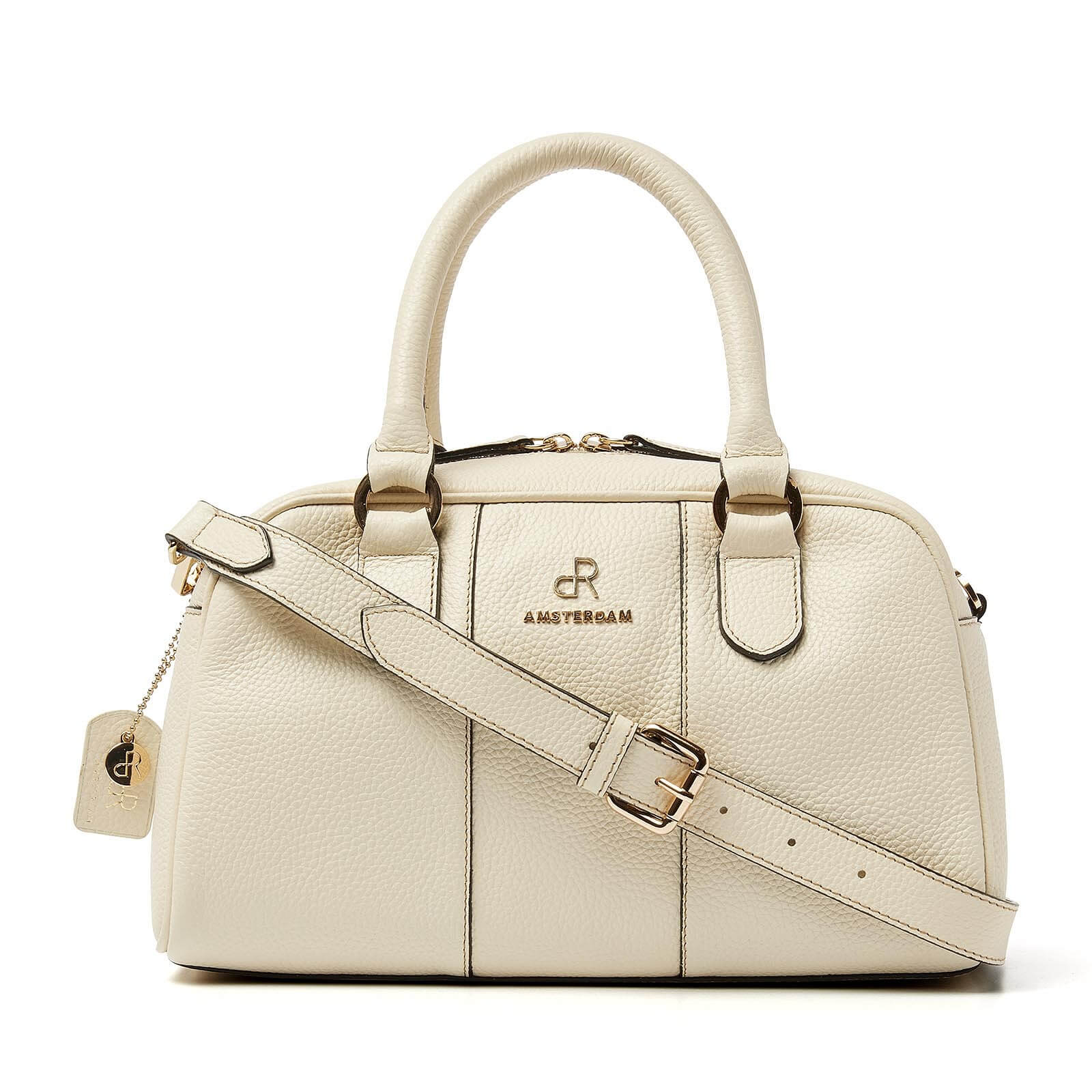 dR Amsterdam leren handtas Mint voor dames 1103717 beige