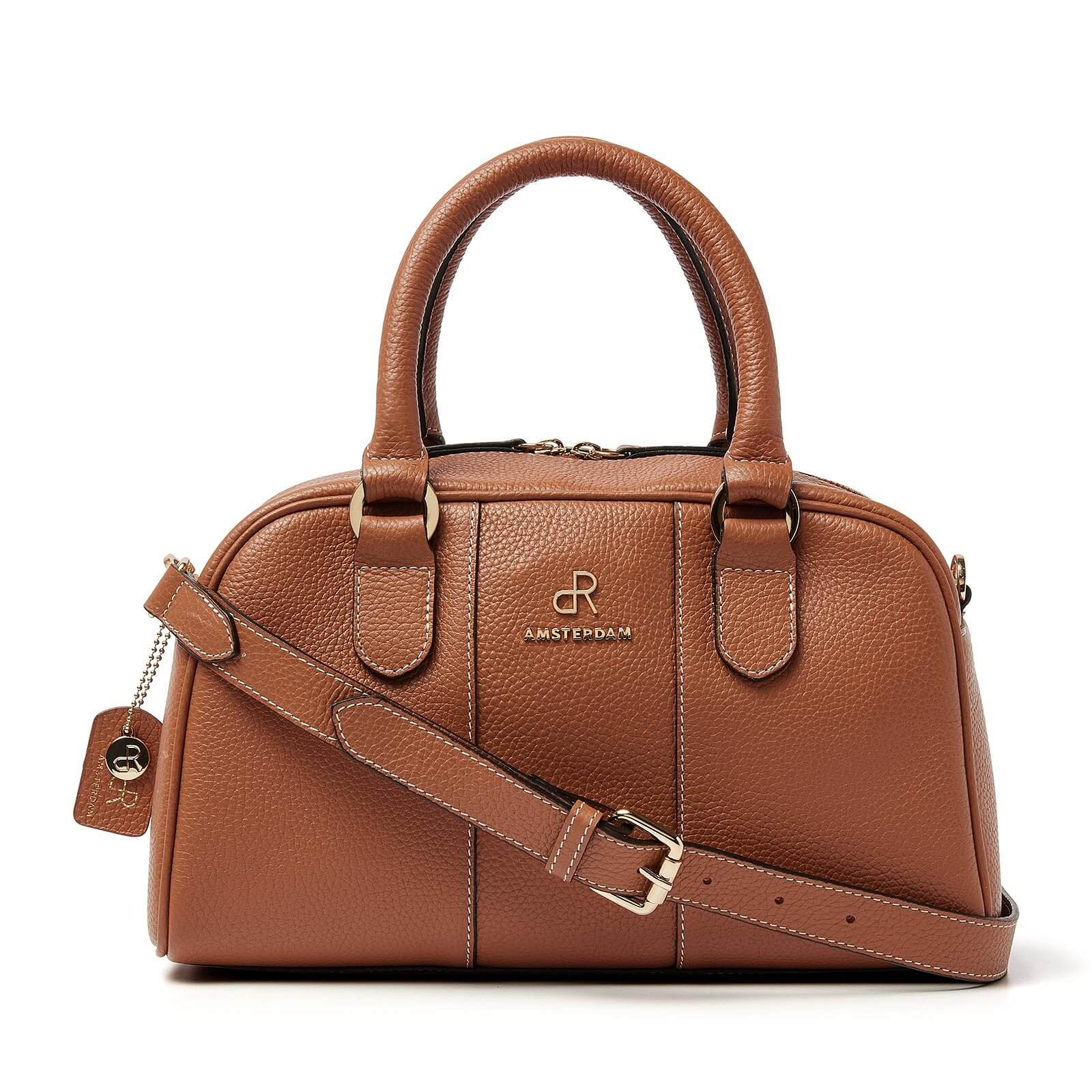 dR Amsterdam leren handtas Mint voor dames 1103717 cognac