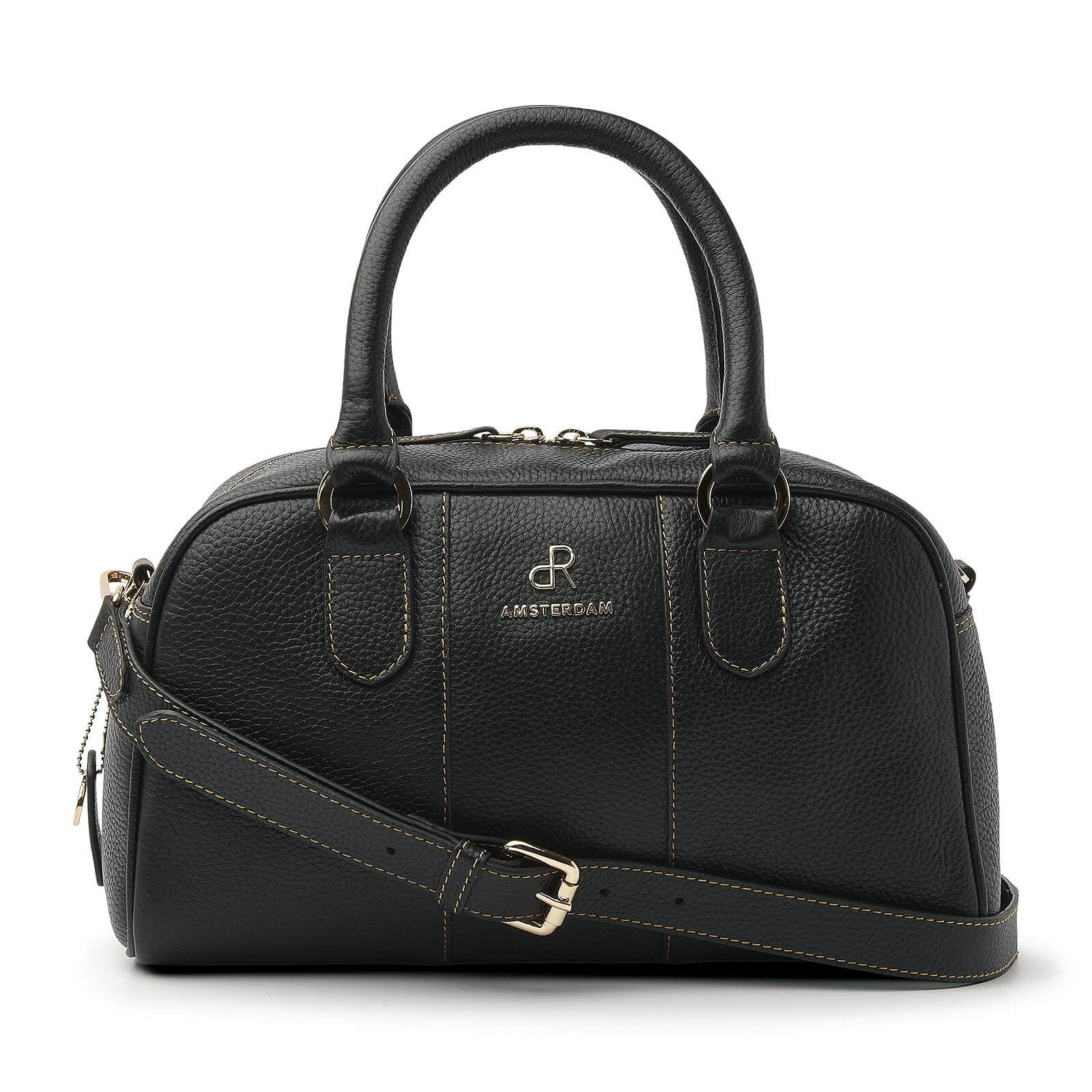 dR Amsterdam leren handtas Mint voor dames 1103717 zwart