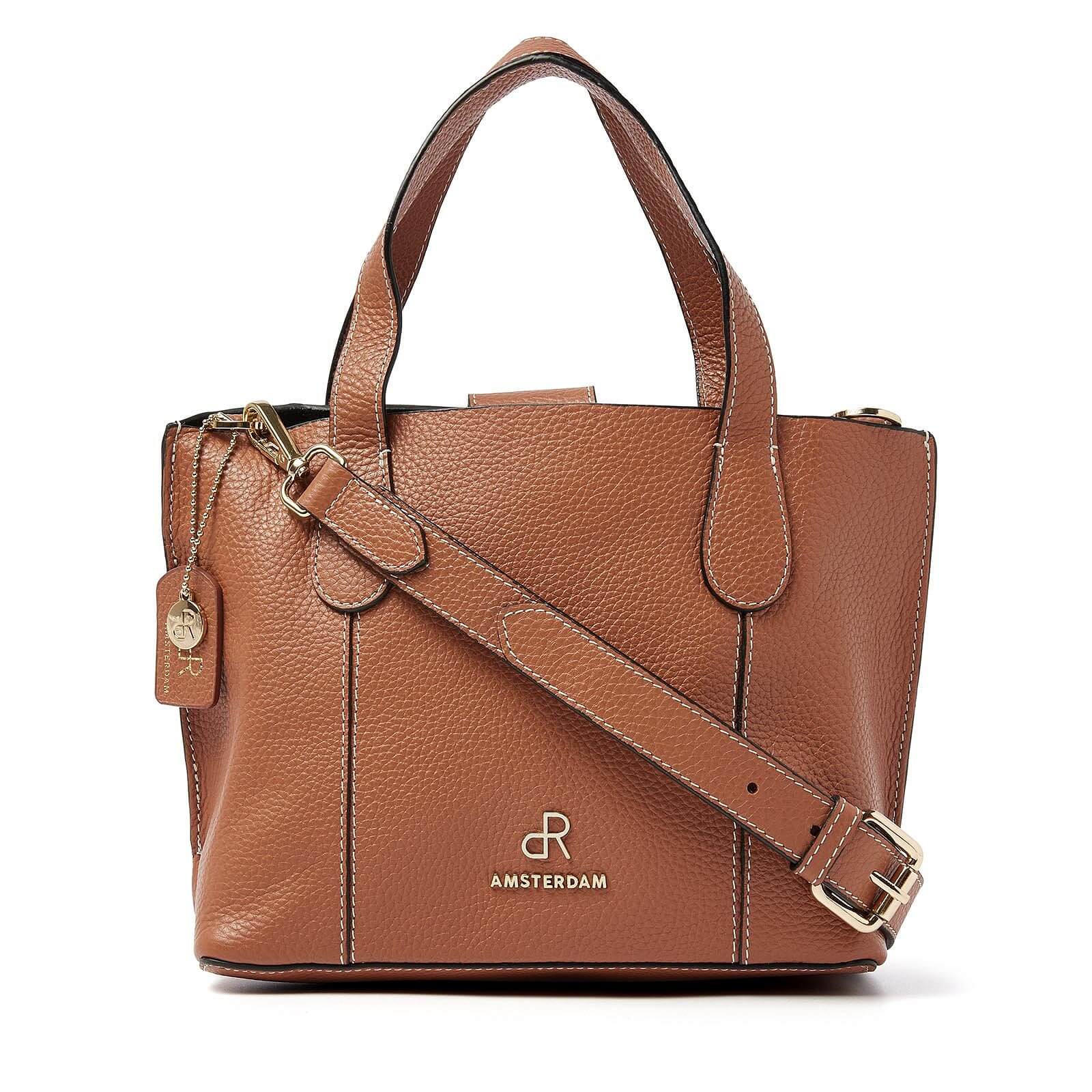 dR Amsterdam leren handtas Mint voor dames 1103729 cognac