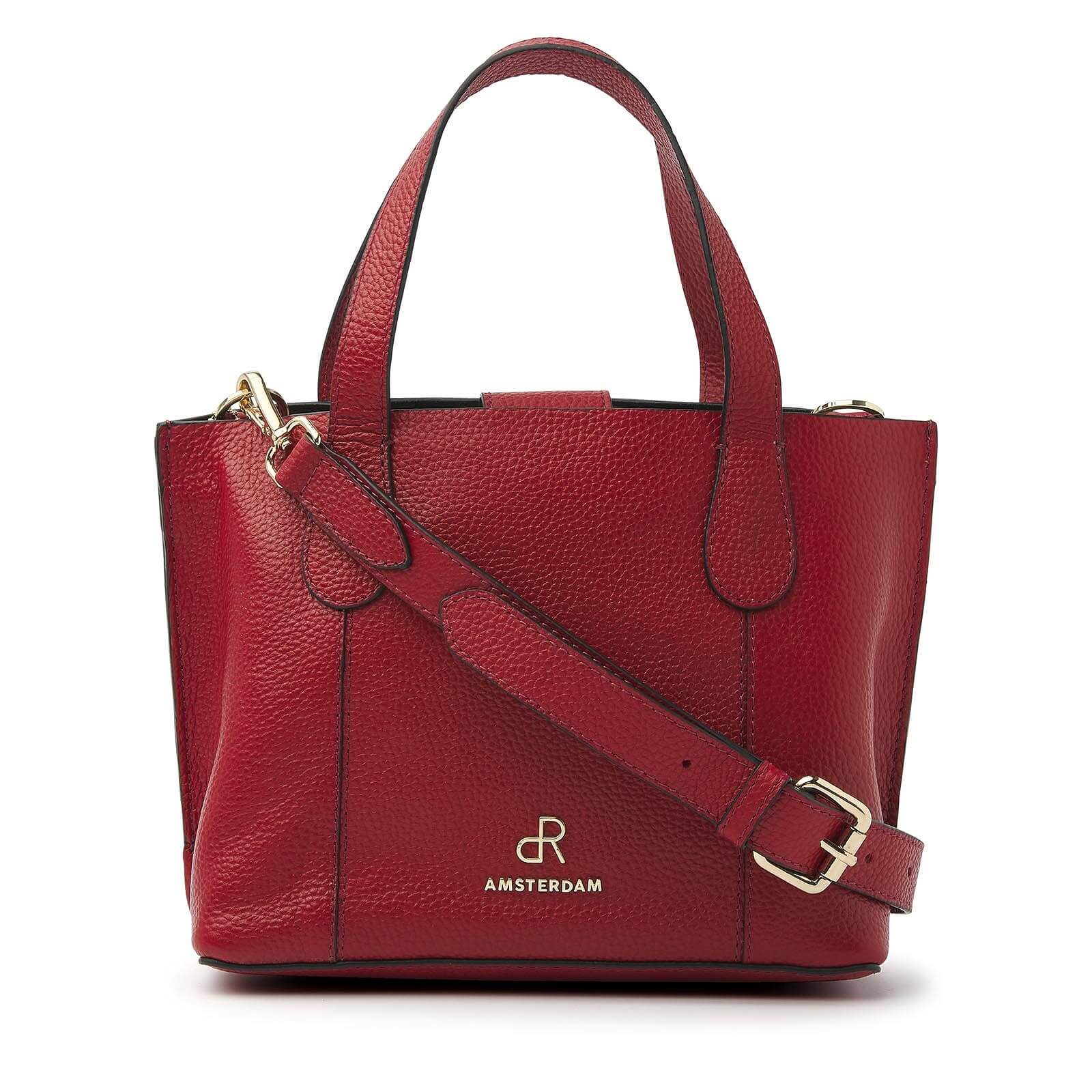 dR Amsterdam leren handtas Mint voor dames 1103729 rood