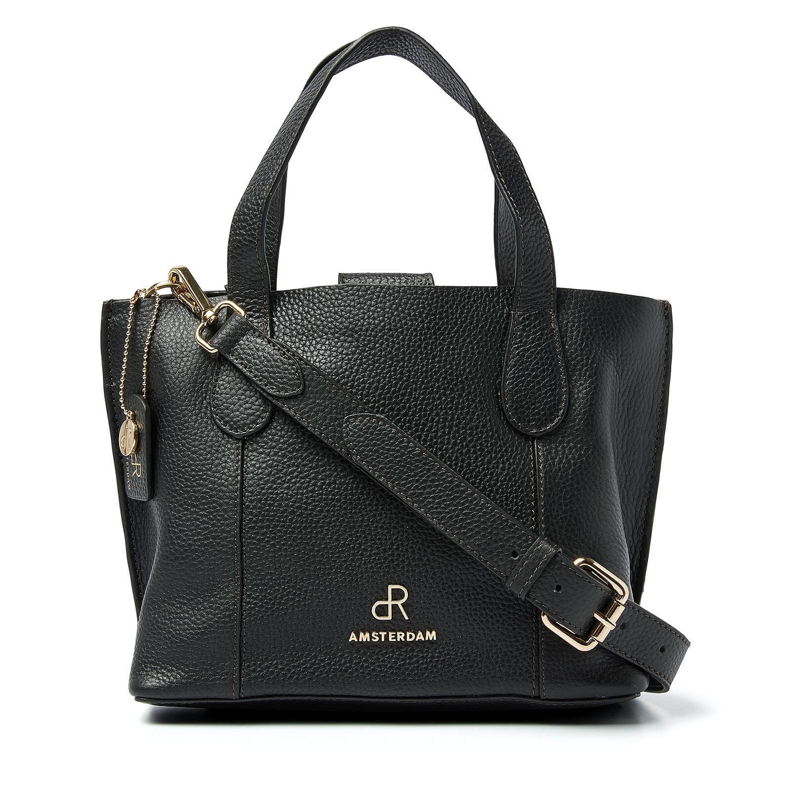 dR Amsterdam leren handtas Mint voor dames 1103729 zwart