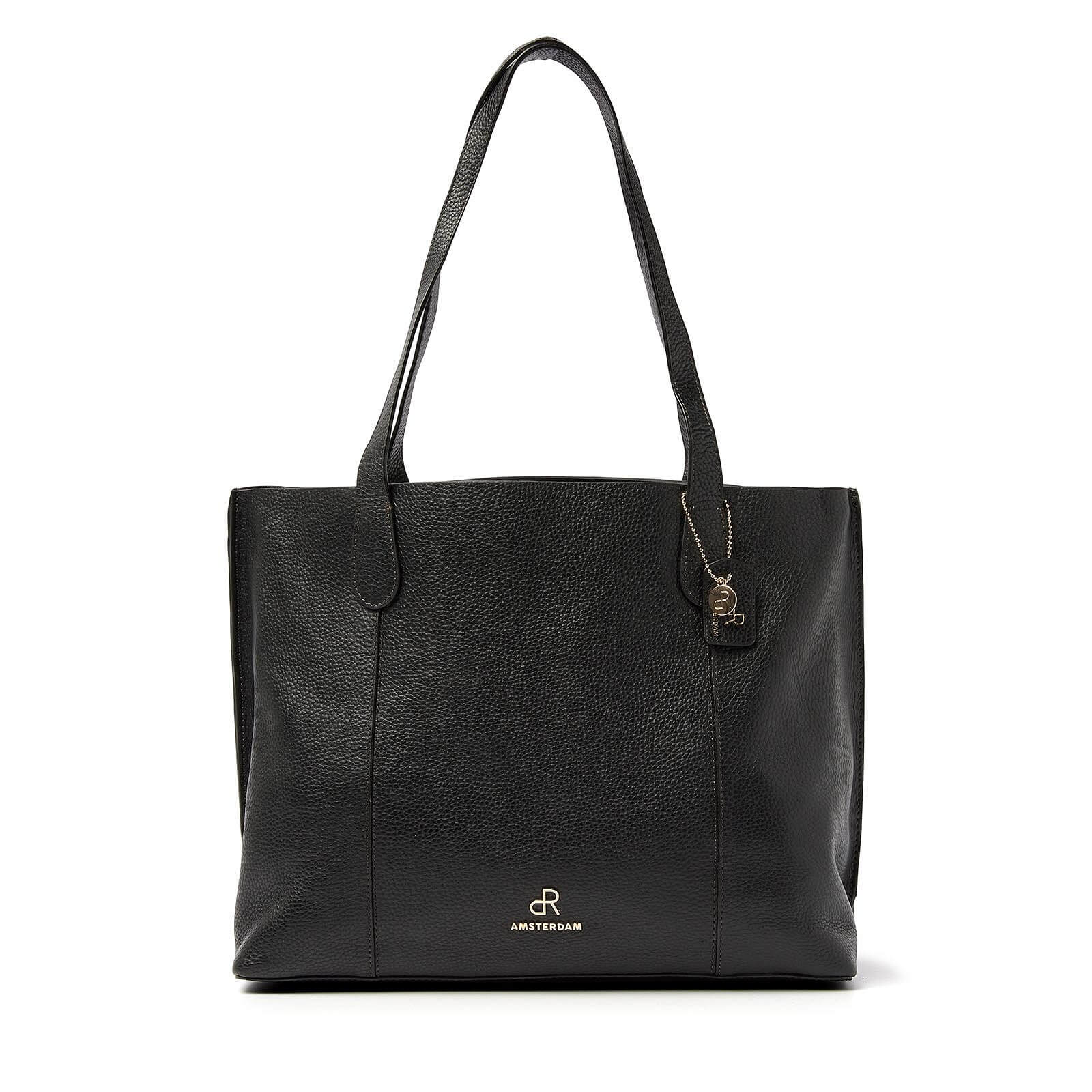 dR Amsterdam leren shopper Mint voor dames 1103730 zwart