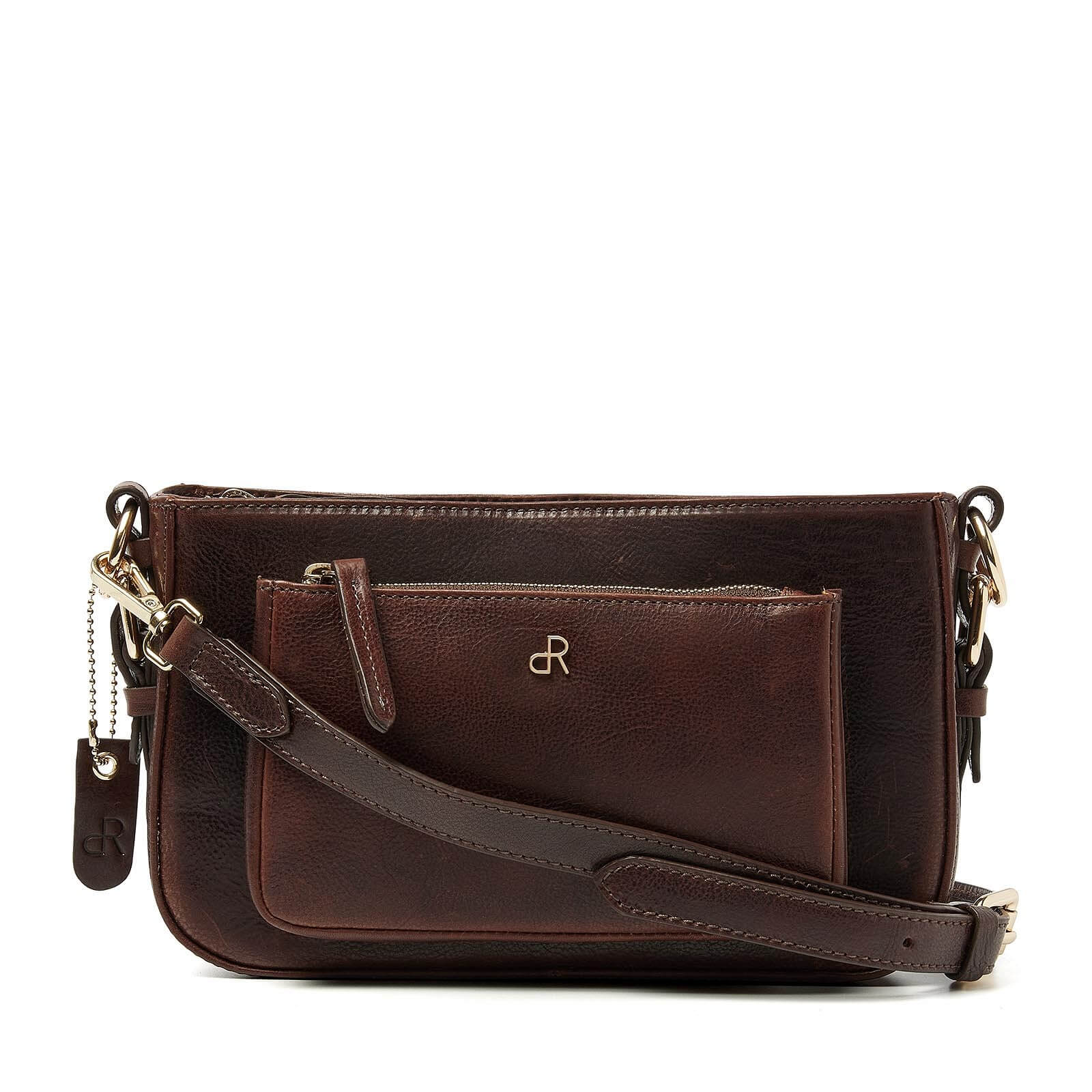 dR Amsterdam leren crossbody tas Milan voor dames 283697 bruin