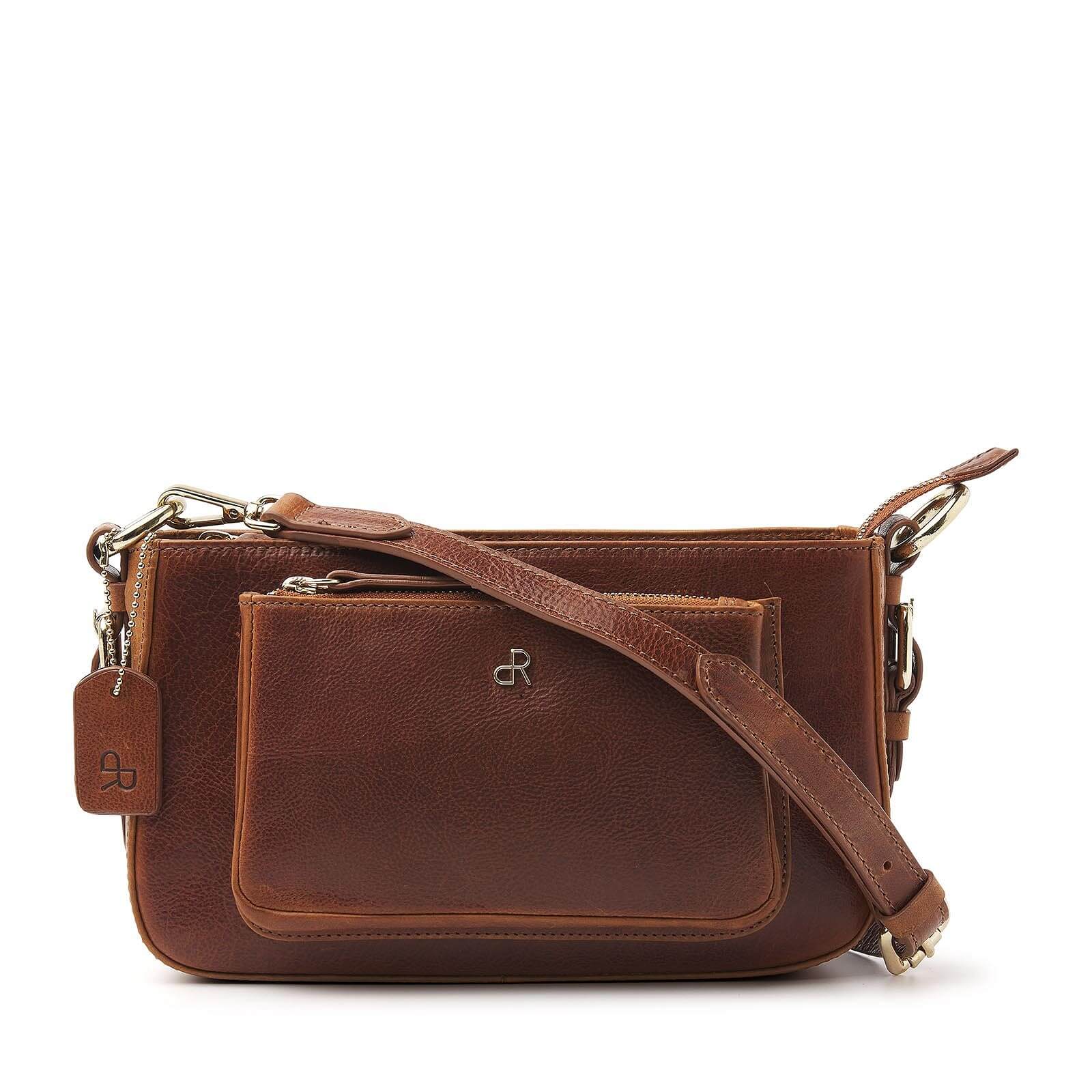 dR Amsterdam leren crossbody tas Milan voor dames 283697 cognac