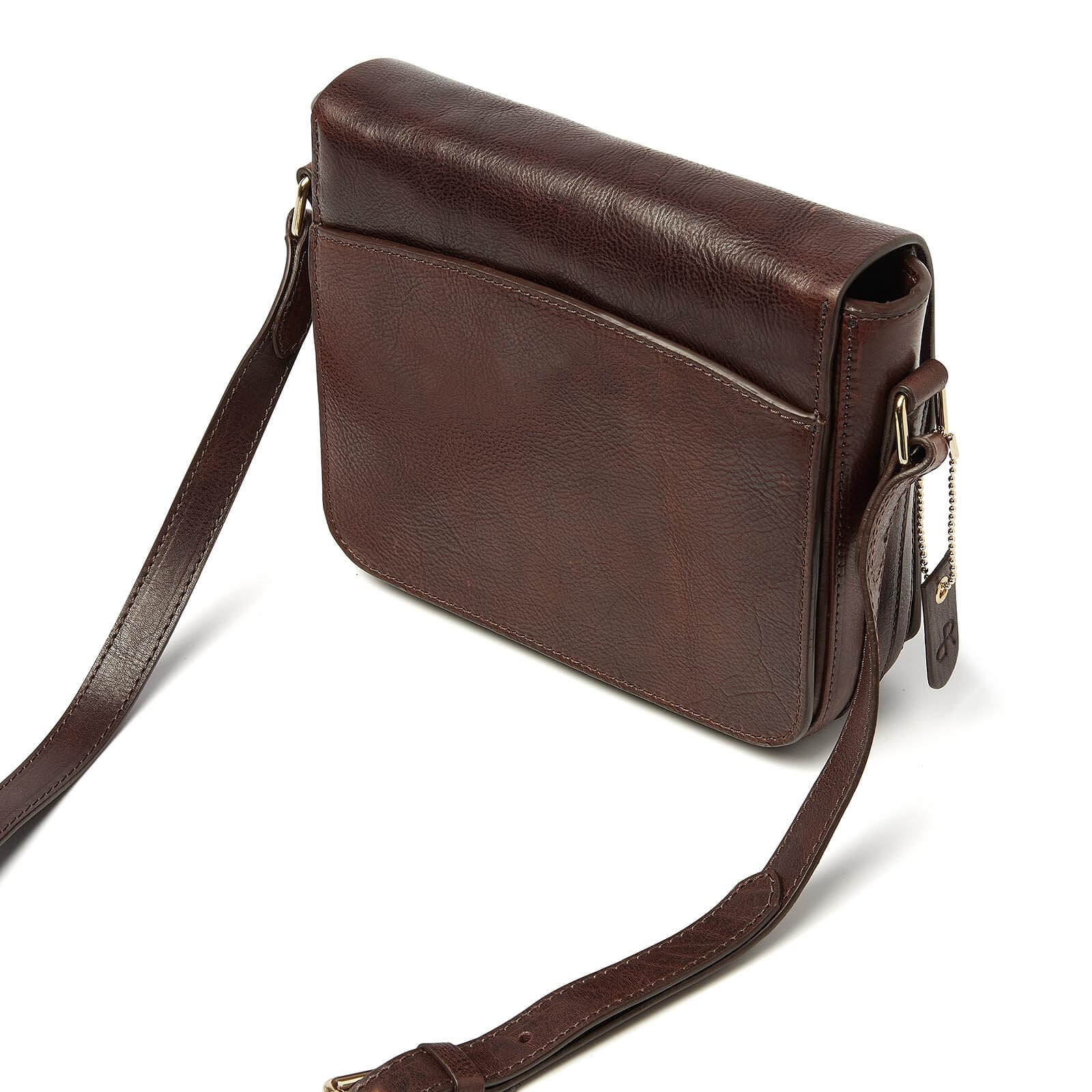 dR Amsterdam leren crossbody tas Milan voor dames 283699 bruin achterkant