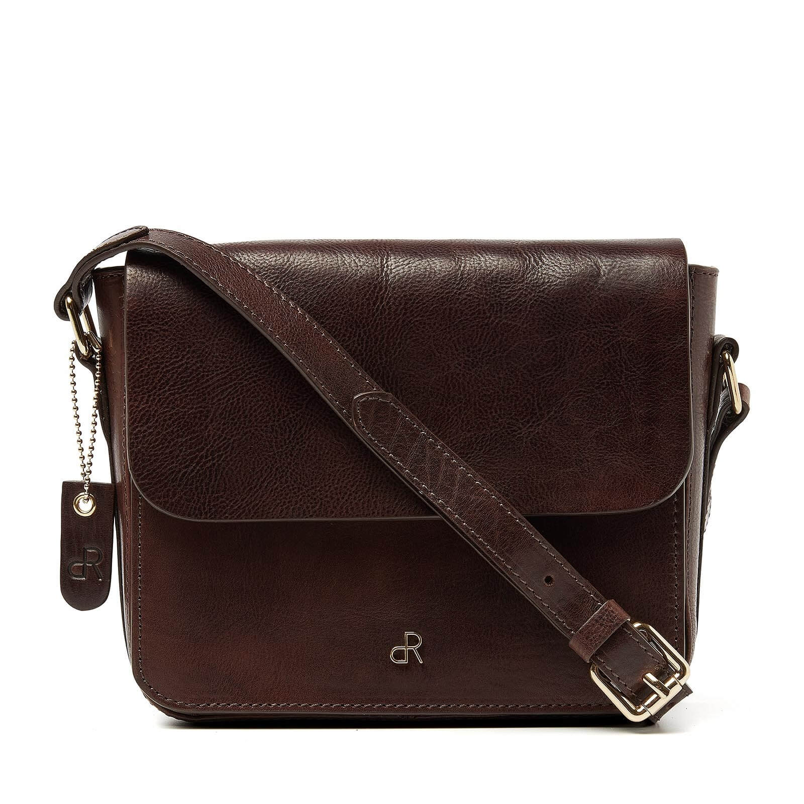 dR Amsterdam leren crossbody tas Milan voor dames 283699 bruin 