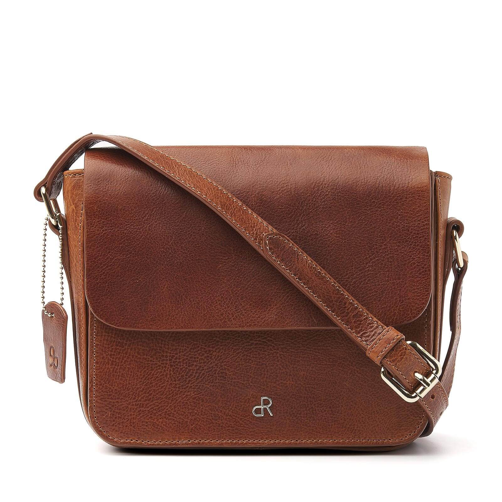 dR Amsterdam leren crossbody tas Milan voor dames 283699 cognac