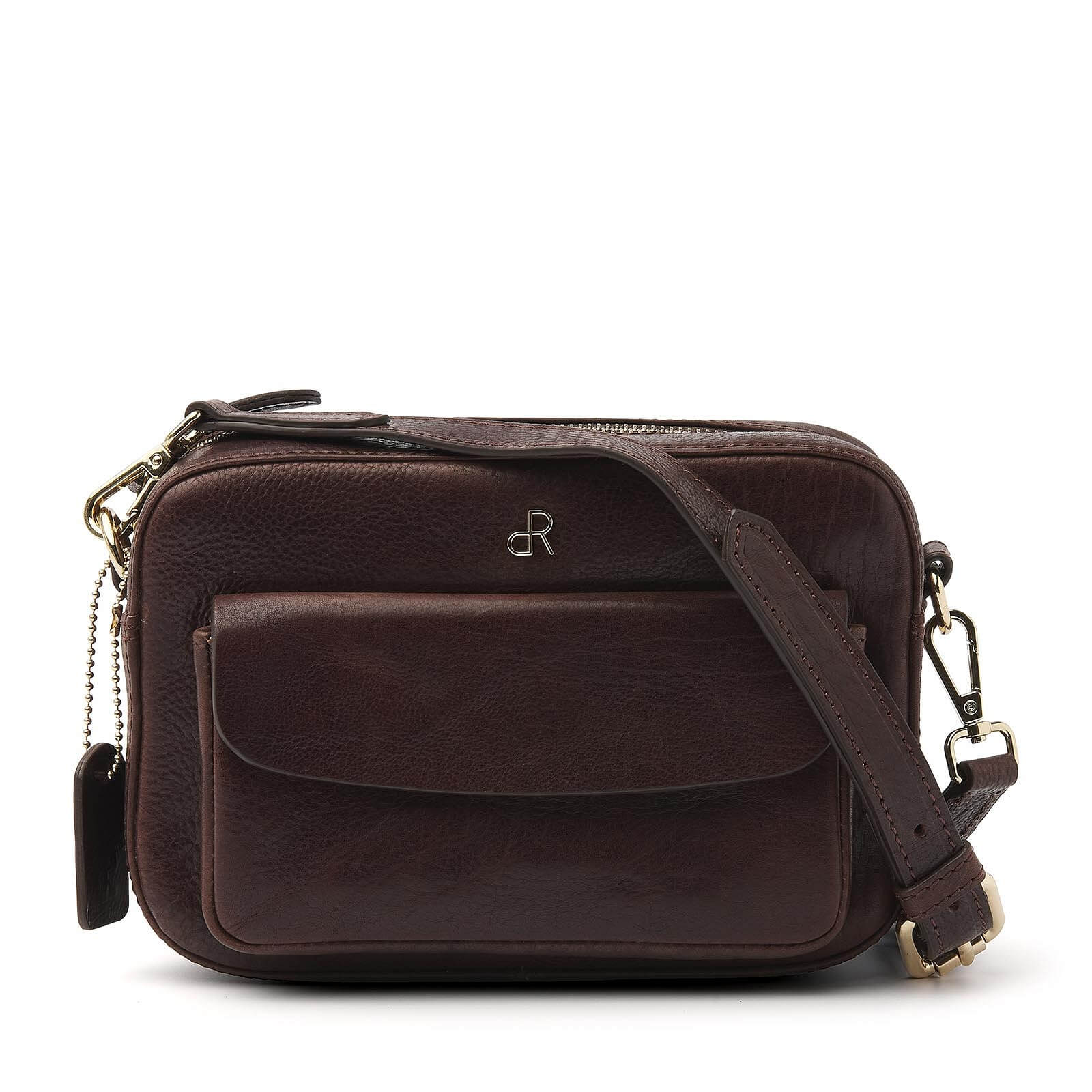 dR Amsterdam leren crossbody tas Milan voor dames 283702 bruin