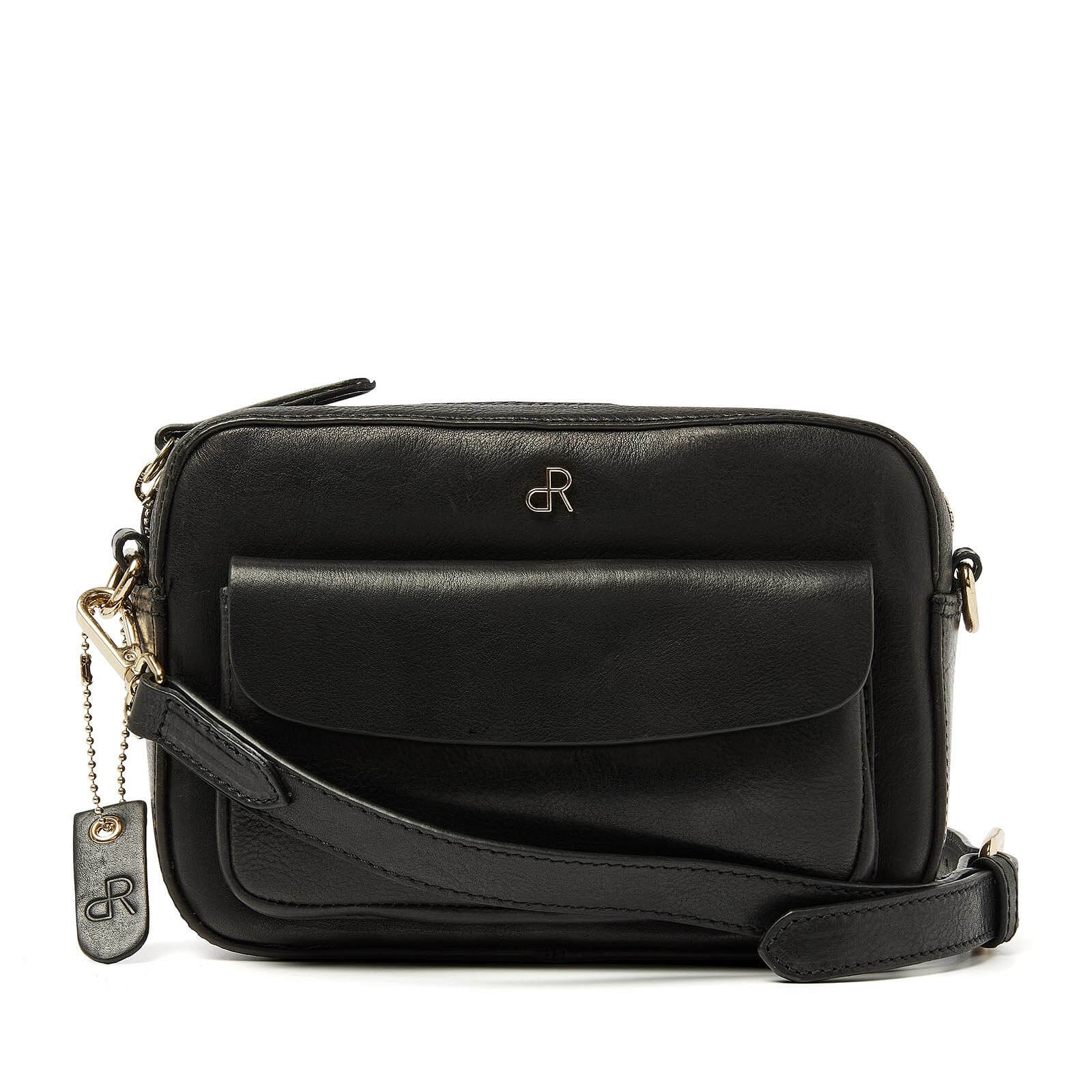 dR Amsterdam leren crossbody tas Milan voor dames 283702 zwart