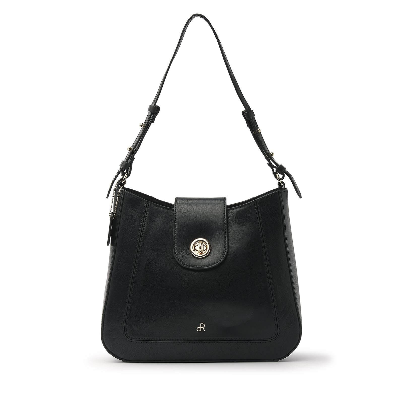 dR Amsterdam leren schoudertas Milan voor dames 283704 zwart