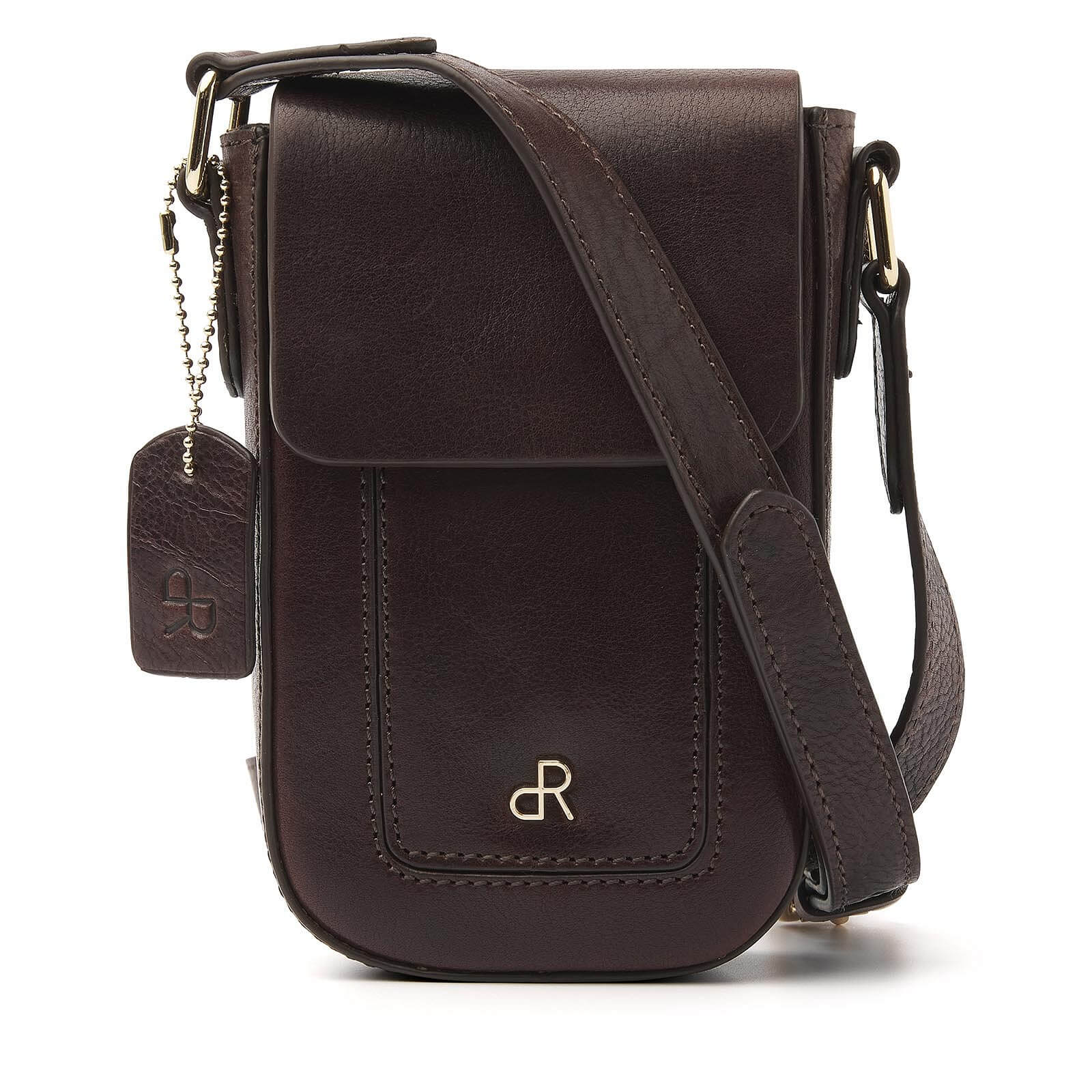 dR Amsterdam leren crossbody tas Milan voor dames 283706 bruin 