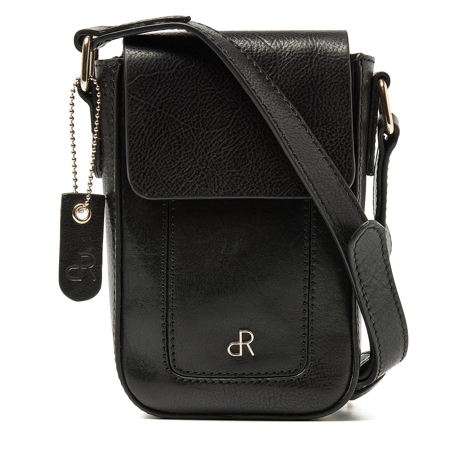 dR Amsterdam leren crossbody tas Milan voor dames 283706 zwart