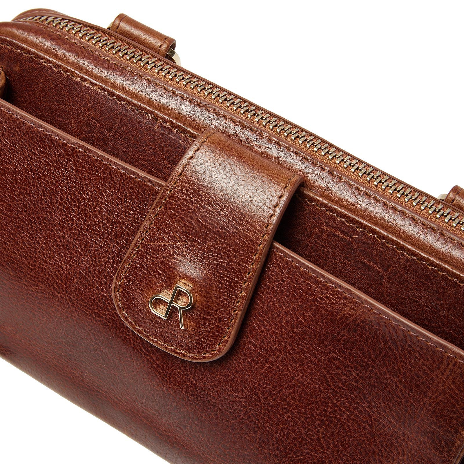 dR Amsterdam clutches dames Milan 283759 cognac logo