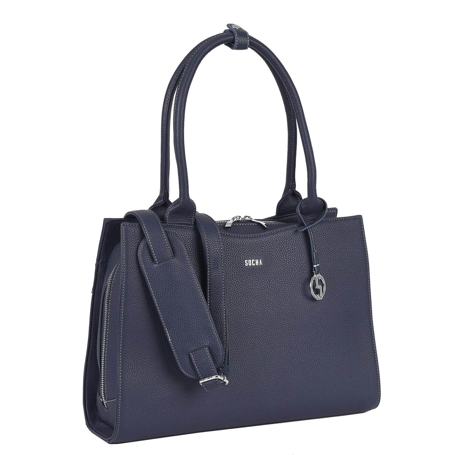 Socha laptoptas Midi 14 voor dames 4029276048772 navy blue zijkant