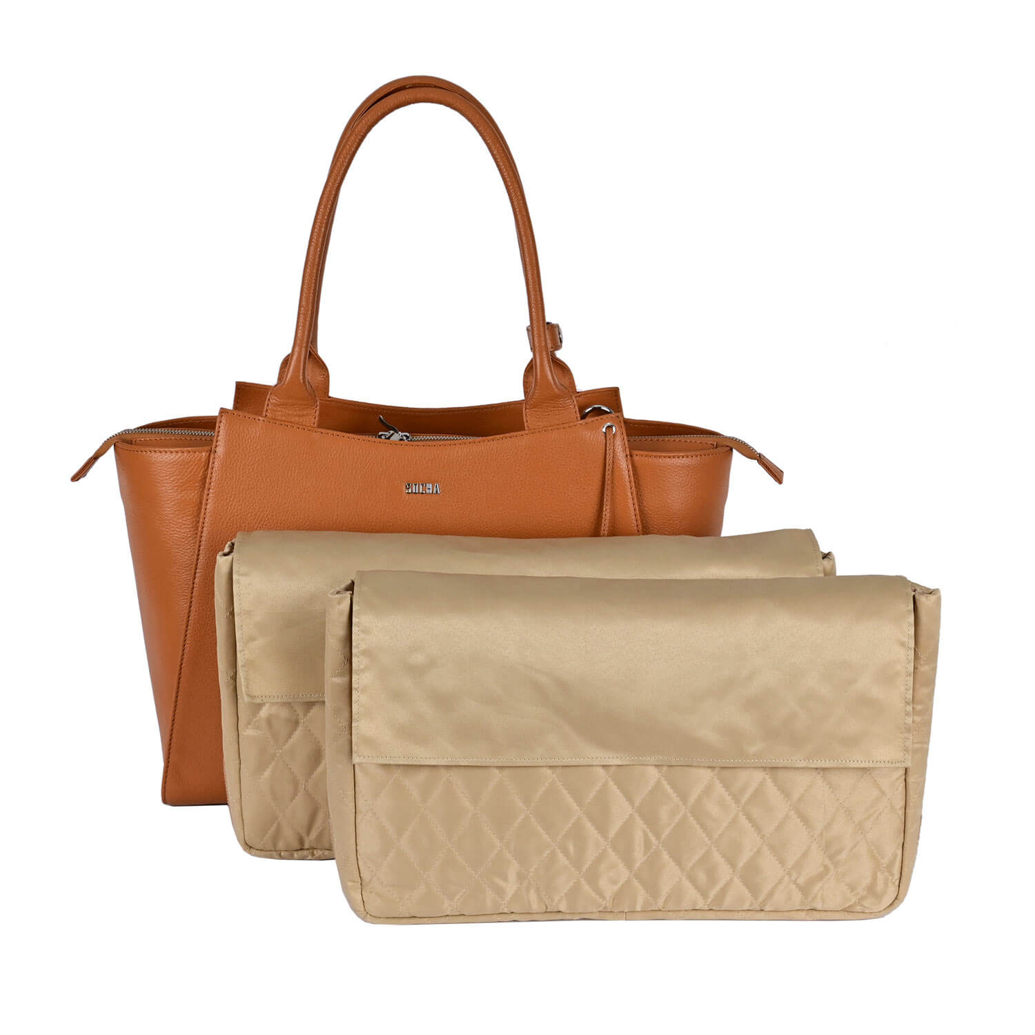 Socha Laptoptas Diamond Caddy voor dames 15″ – 17.3″ SO-D23 Cognac tas met sleeve