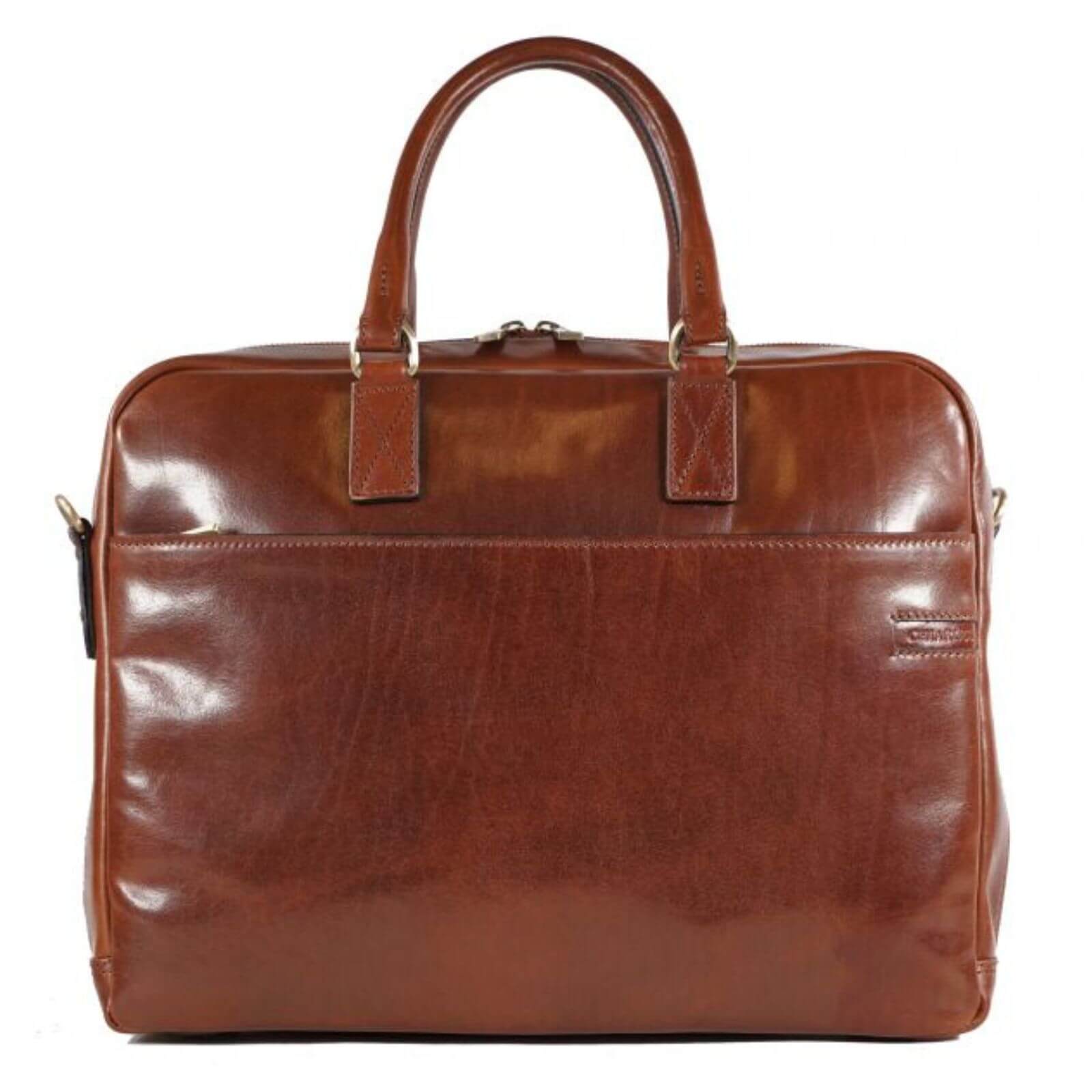 Chiarugi leren laptoptas Classic 15 inch voor heren 4305 bruin