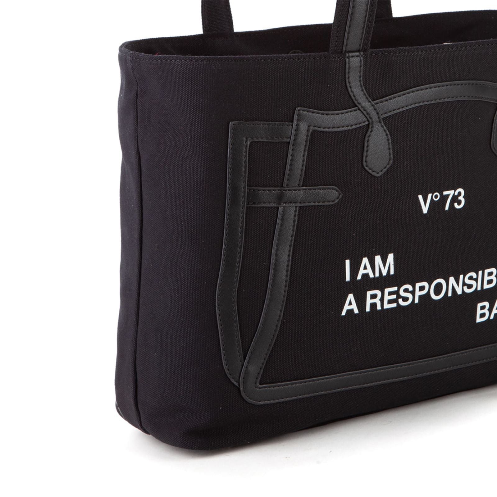 V°73 shopper RESPONSIBILITY MUST voor dames 73BS7UH01 black zijkant