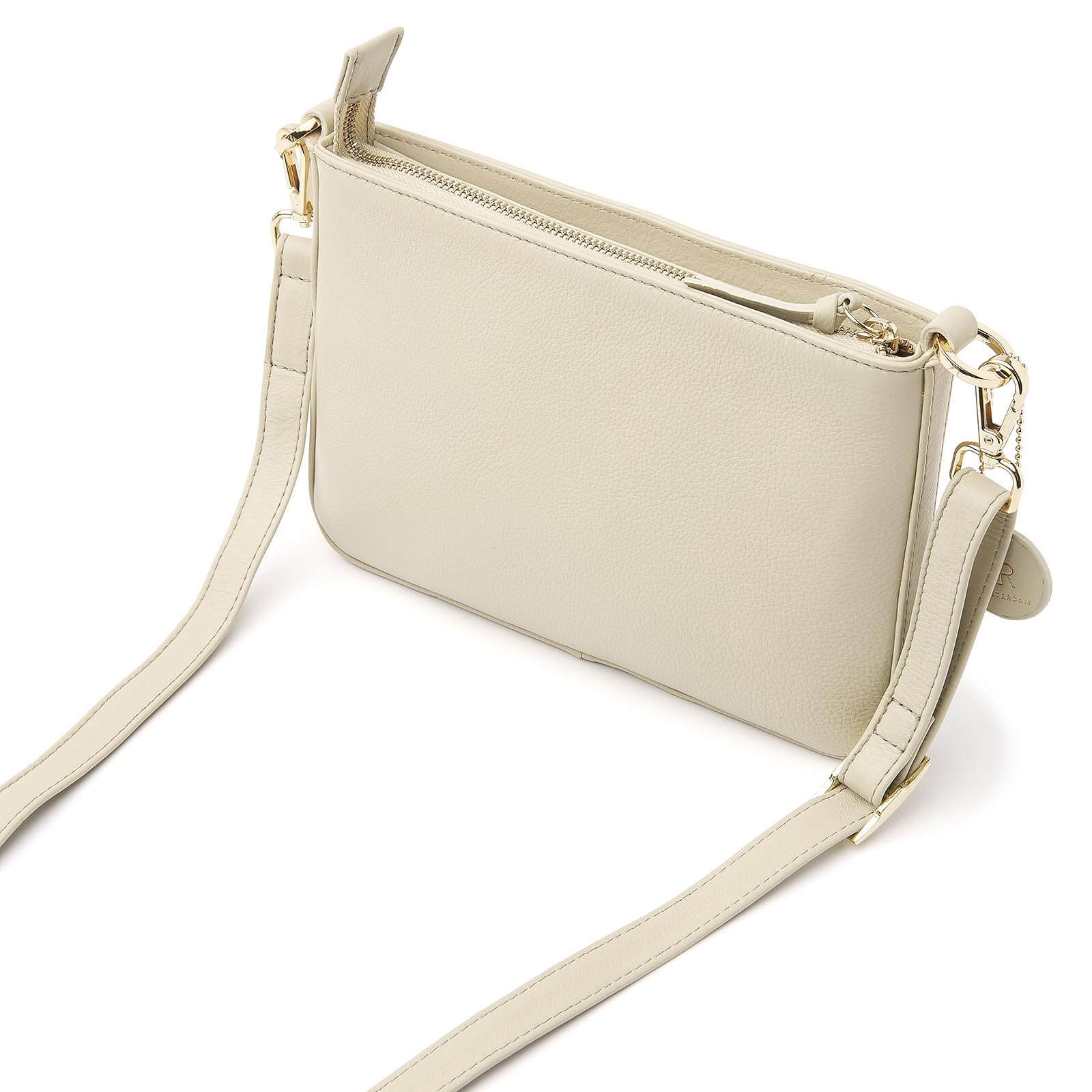 dR Amsterdam leren crossbody tas Faggio voor dames 903707 beige achterkant