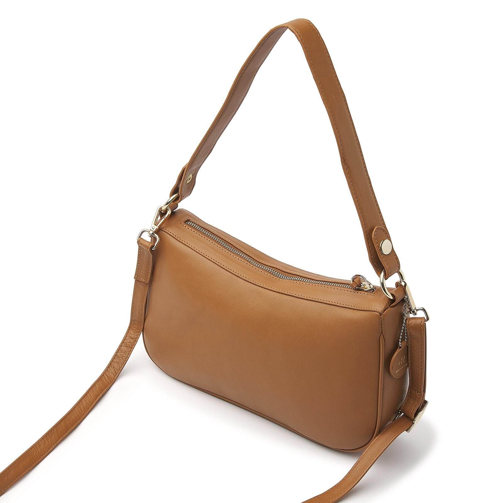 dR Amsterdam leren handtas Faggio voor dames 903708 cognac achterkant