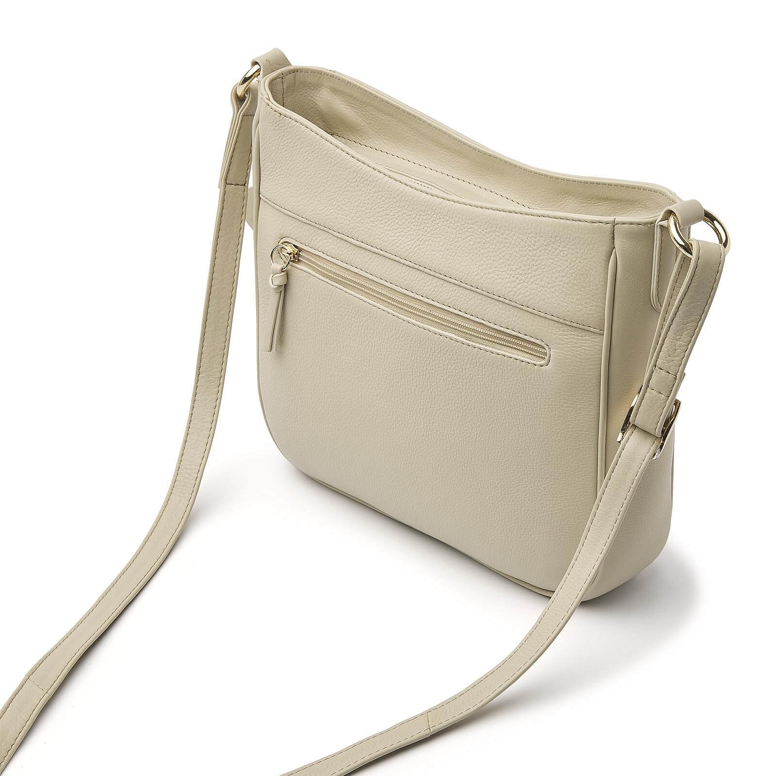 dR Amsterdam leren crossbody tas Faggio voor dames 903709 beige achterkant