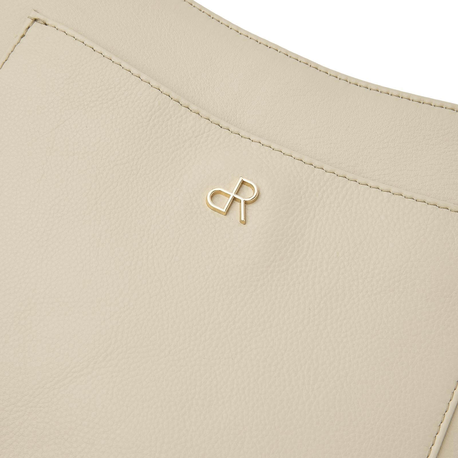 dR Amsterdam leren crossbody tas Faggio voor dames 903709 beige logo