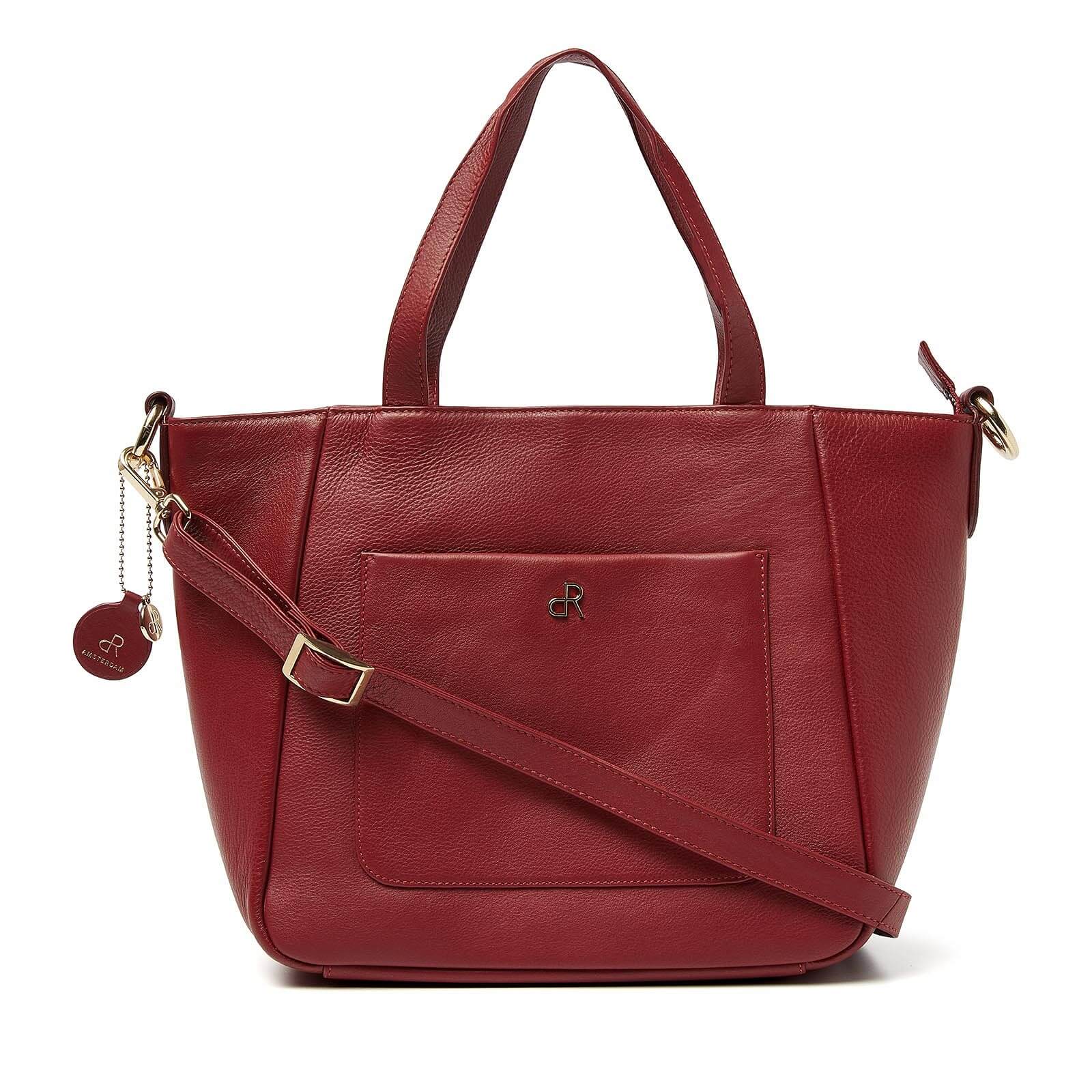 dR Amsterdam leren handtas Faggio voor dames 903710 rood