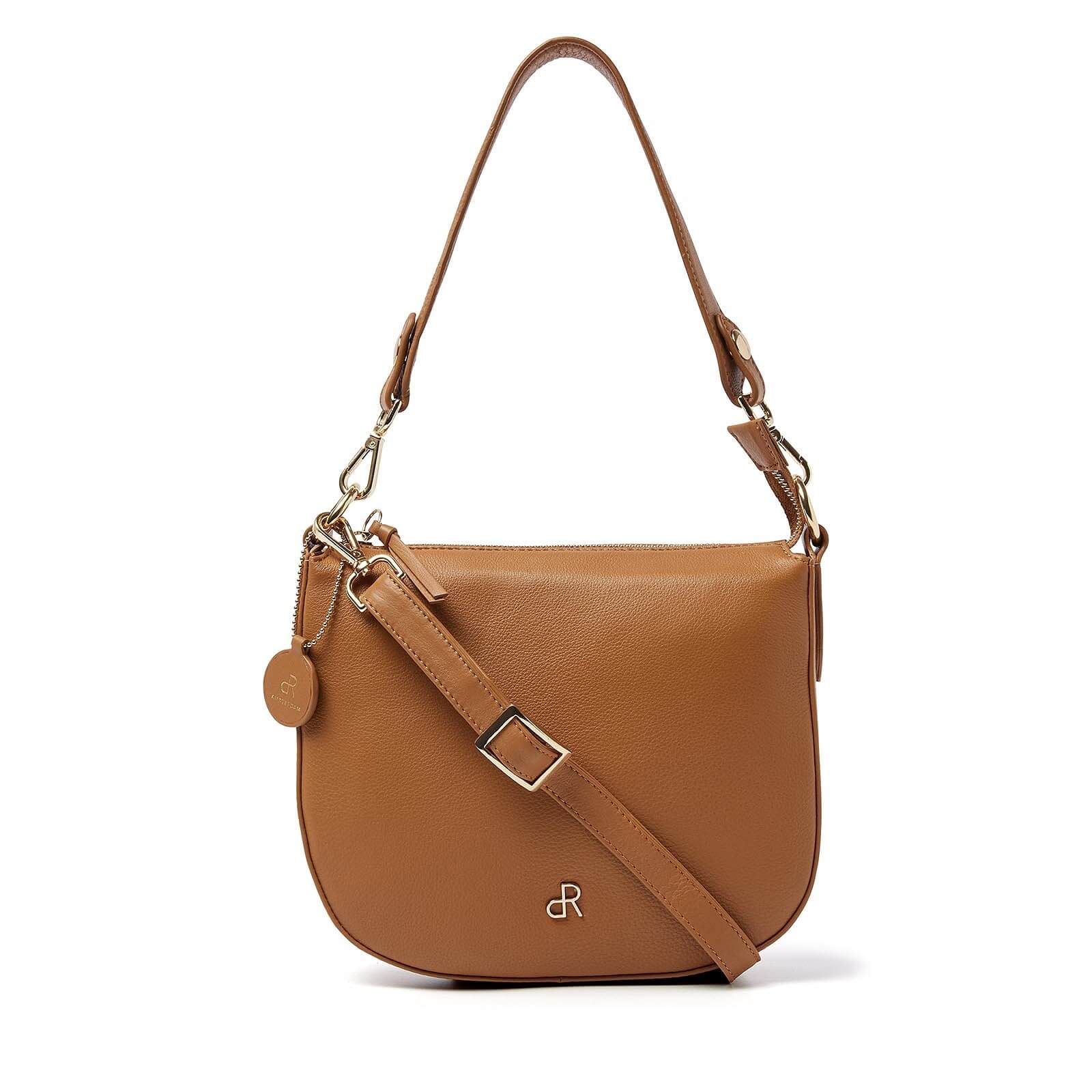 dR Amsterdam leren schoudertas Faggio voor dames 903711 cognac