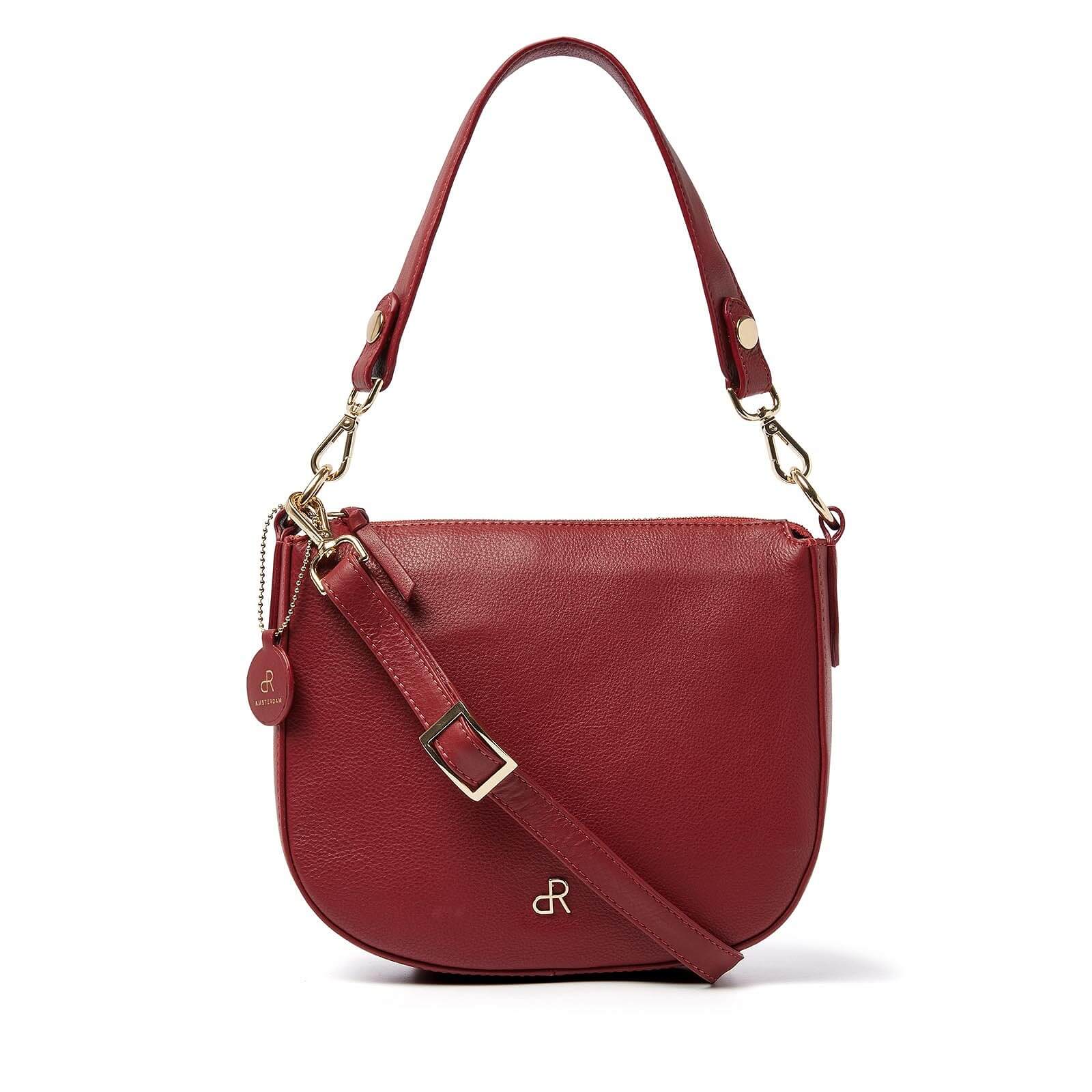 dR Amsterdam leren schoudertas Faggio voor dames 903711 rood