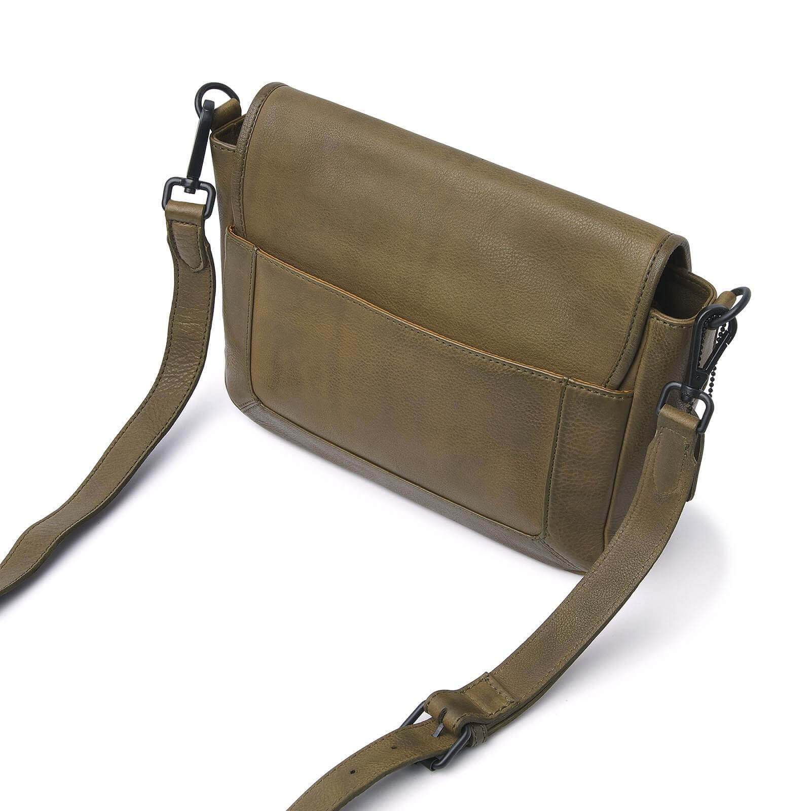 dR Amsterdam leren schoudertas Tampa voor dames 933668 oerwoud groen achterkant tas