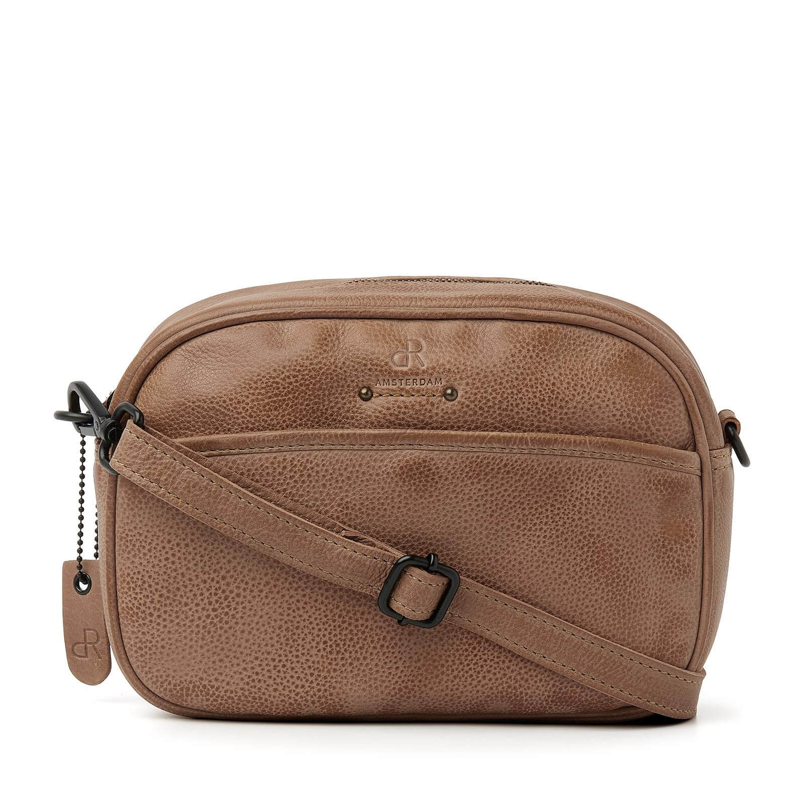 dR Amsterdam leren crossbody tas Tampa voor dames 933671 taupe