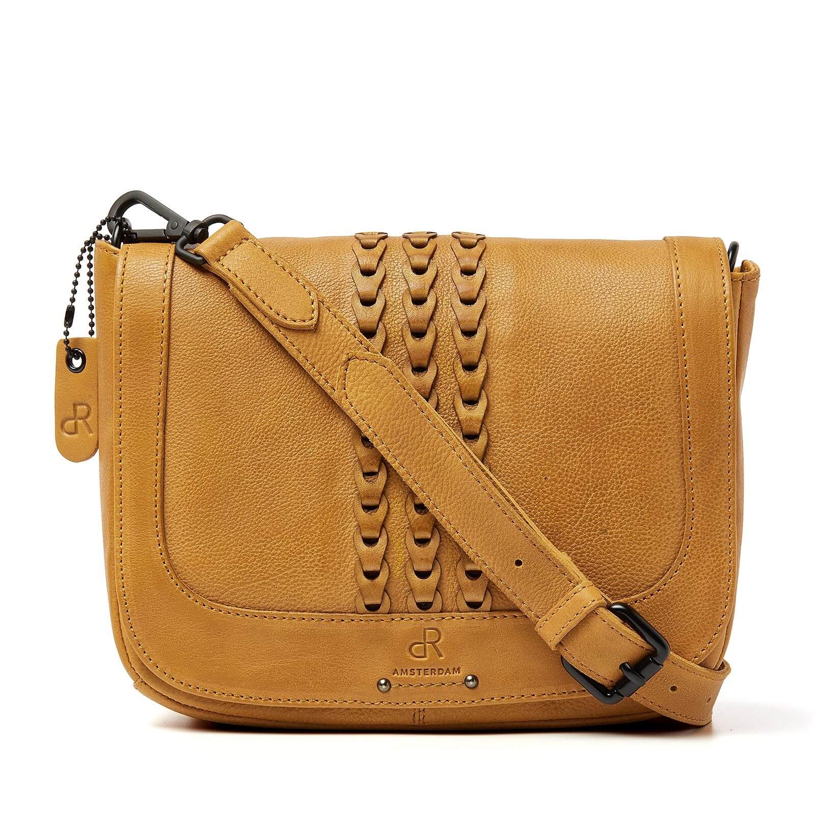 dR Amsterdam leren crossbody tas Tampa voor dames 933719 geel