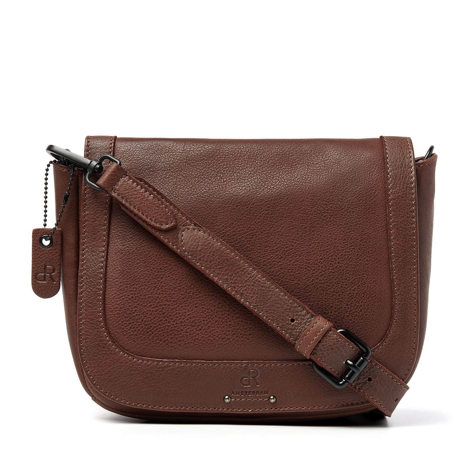 dR Amsterdam leren crossbody tas Tampa voor dames 933724 bruin