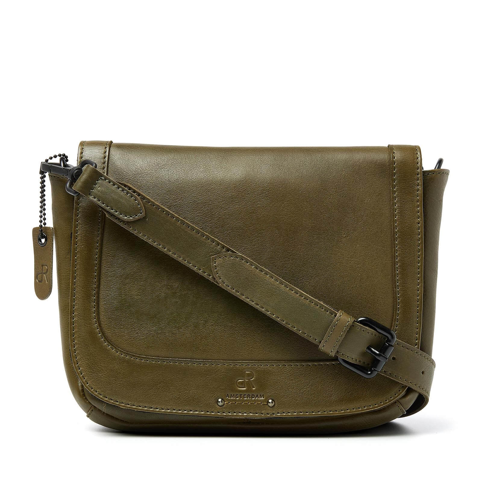 dR Amsterdam leren crossbody tas Tampa voor dames 933724 groen