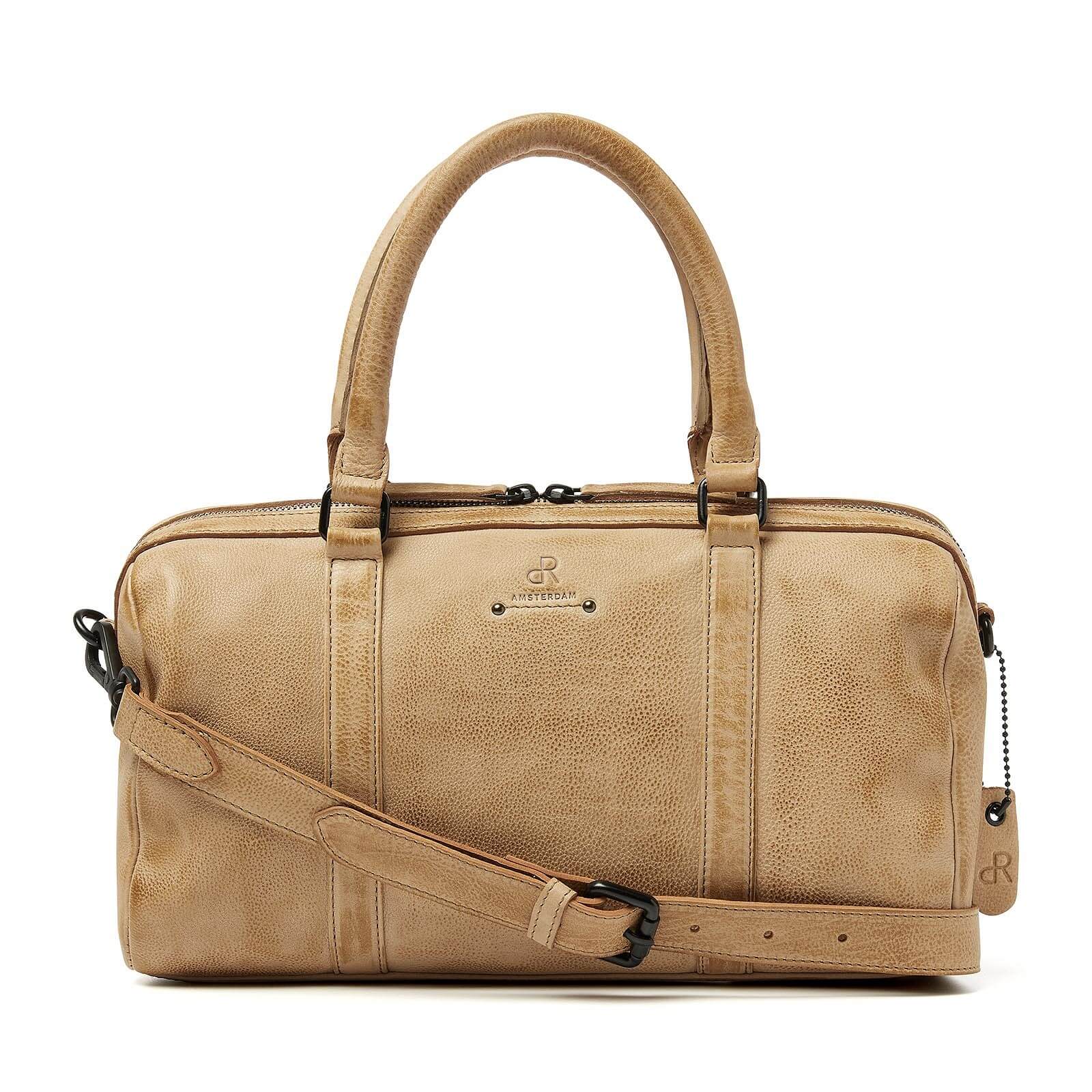 dR Amsterdam leren handtas Tampa voor dames 933726 beige