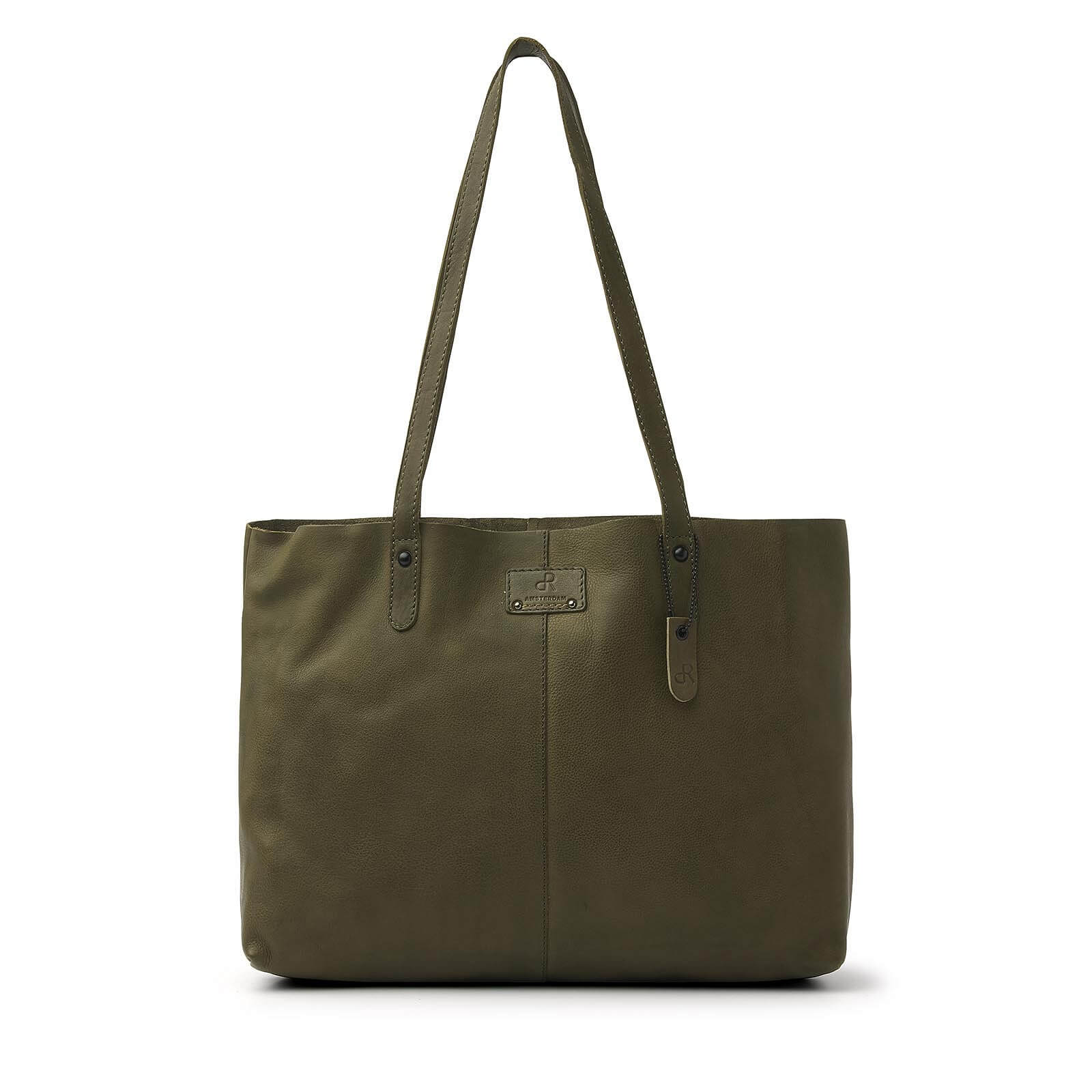dR Amsterdam leren shopper Tampa voor dames 933727 groen