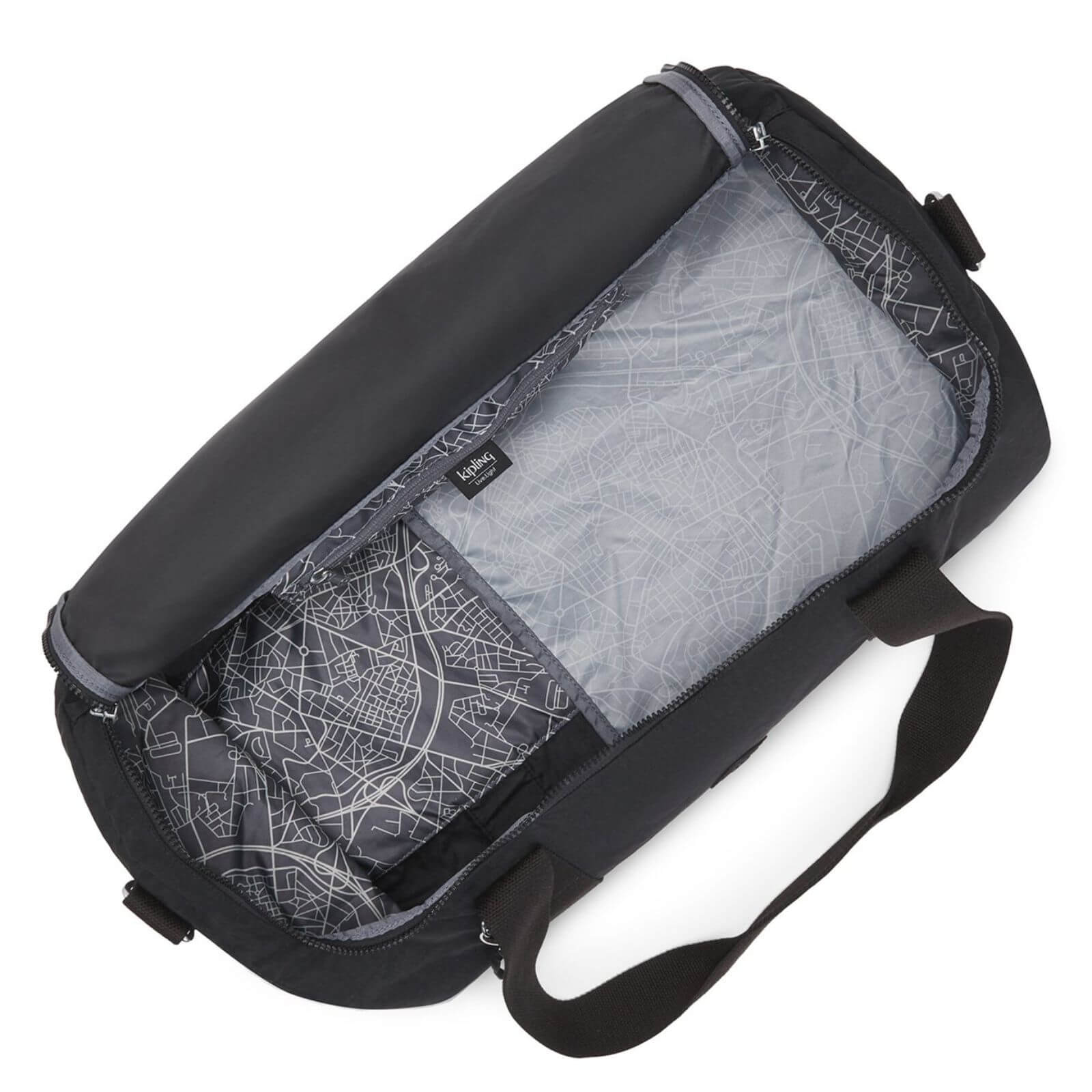 Kipling weekendtas ARGUS S voor dames en heren KPKI6810P391 Black Noir binnenkant