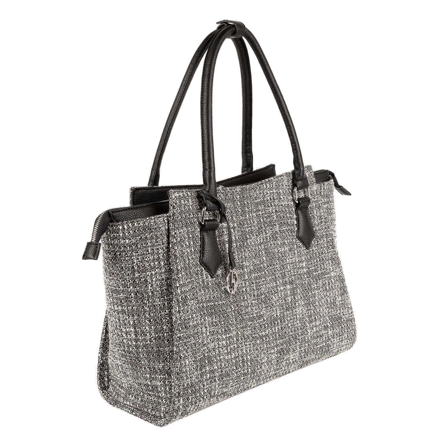 Socha laptoptas stof Caddy Tweed 15.6 inch SO-087 grijs zijkant