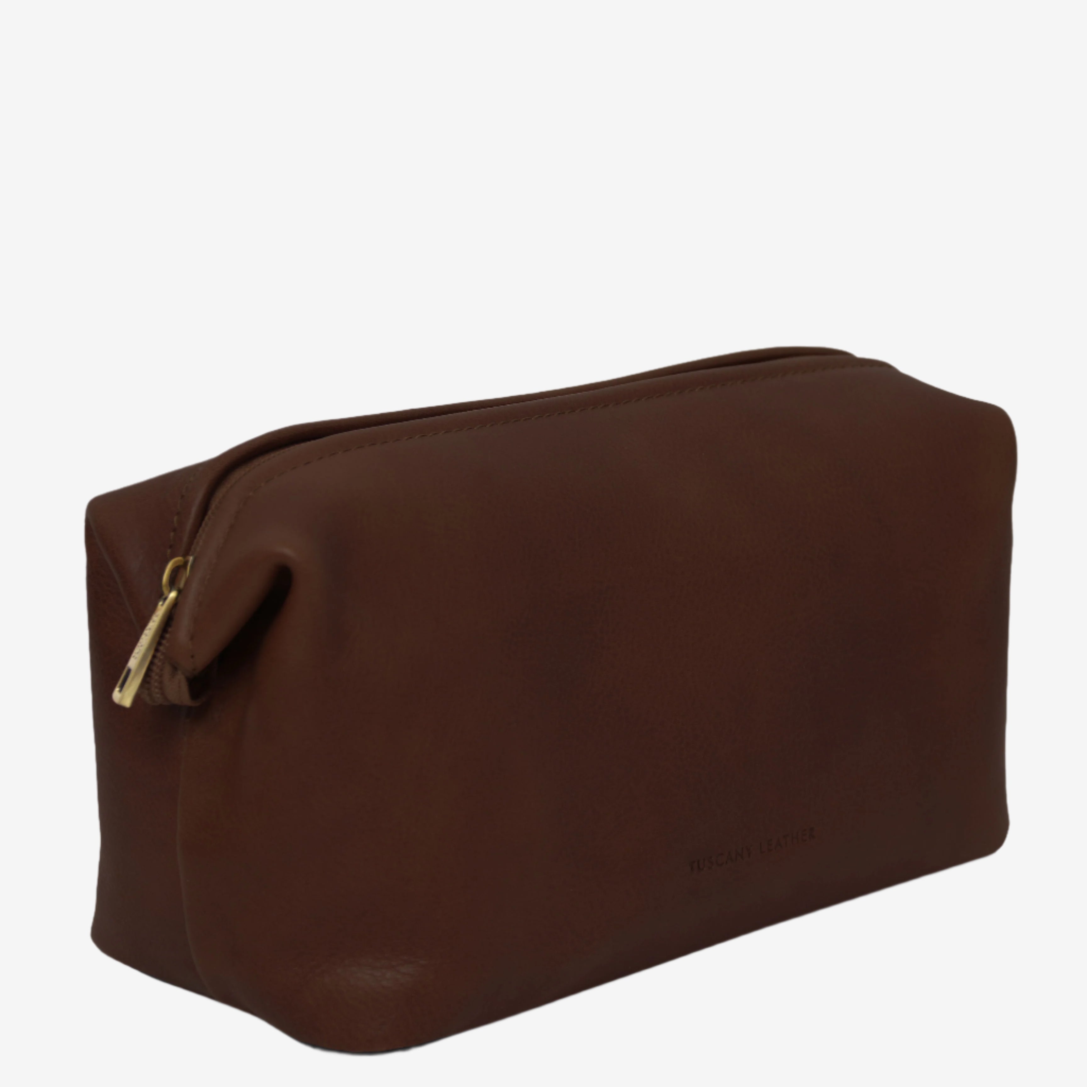 Tuscany Leather toilettassen Smarty L TL141219 dark brown zijkant