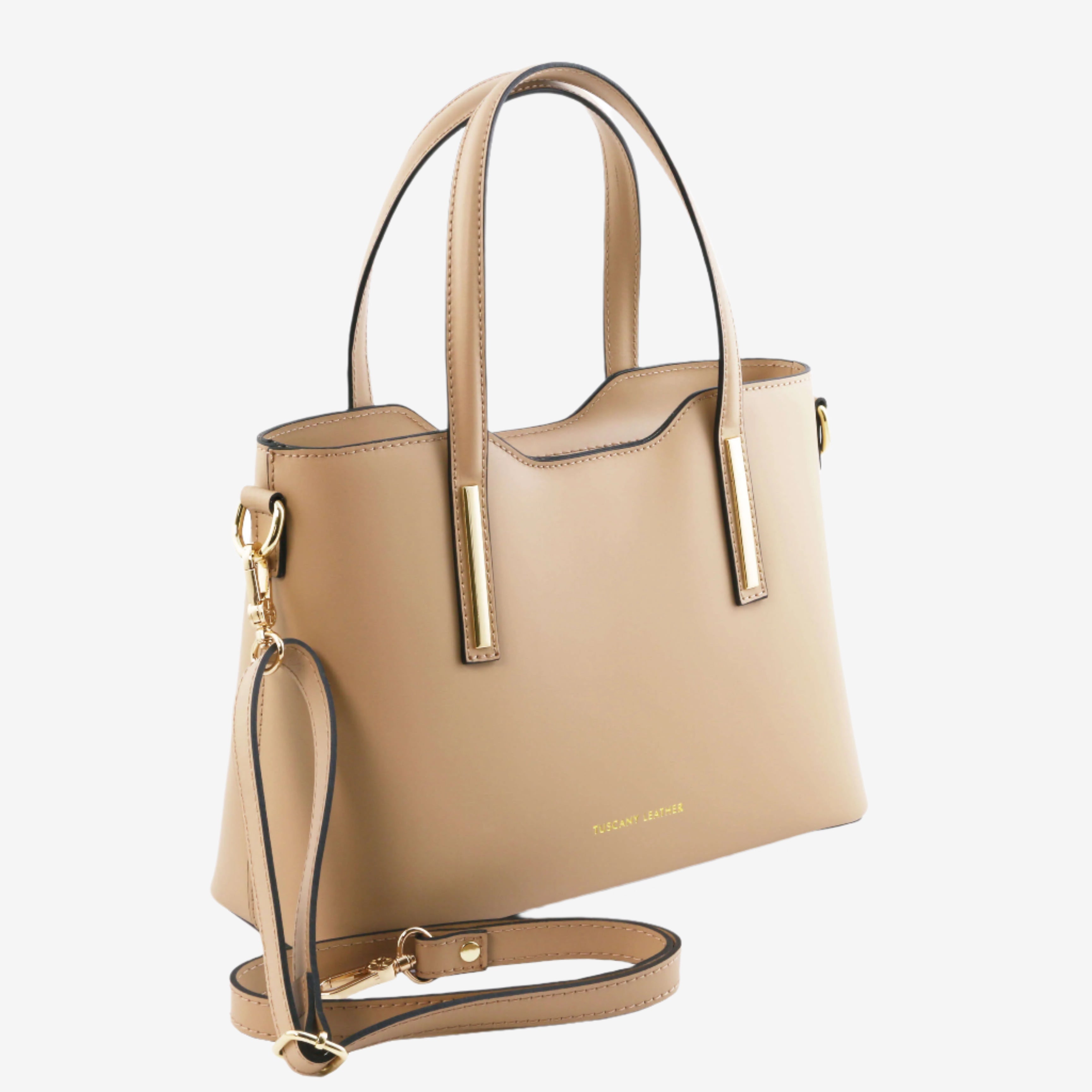 Tuscany Leather handtassen dames Olimpia S TL141521 champagne zijkant
