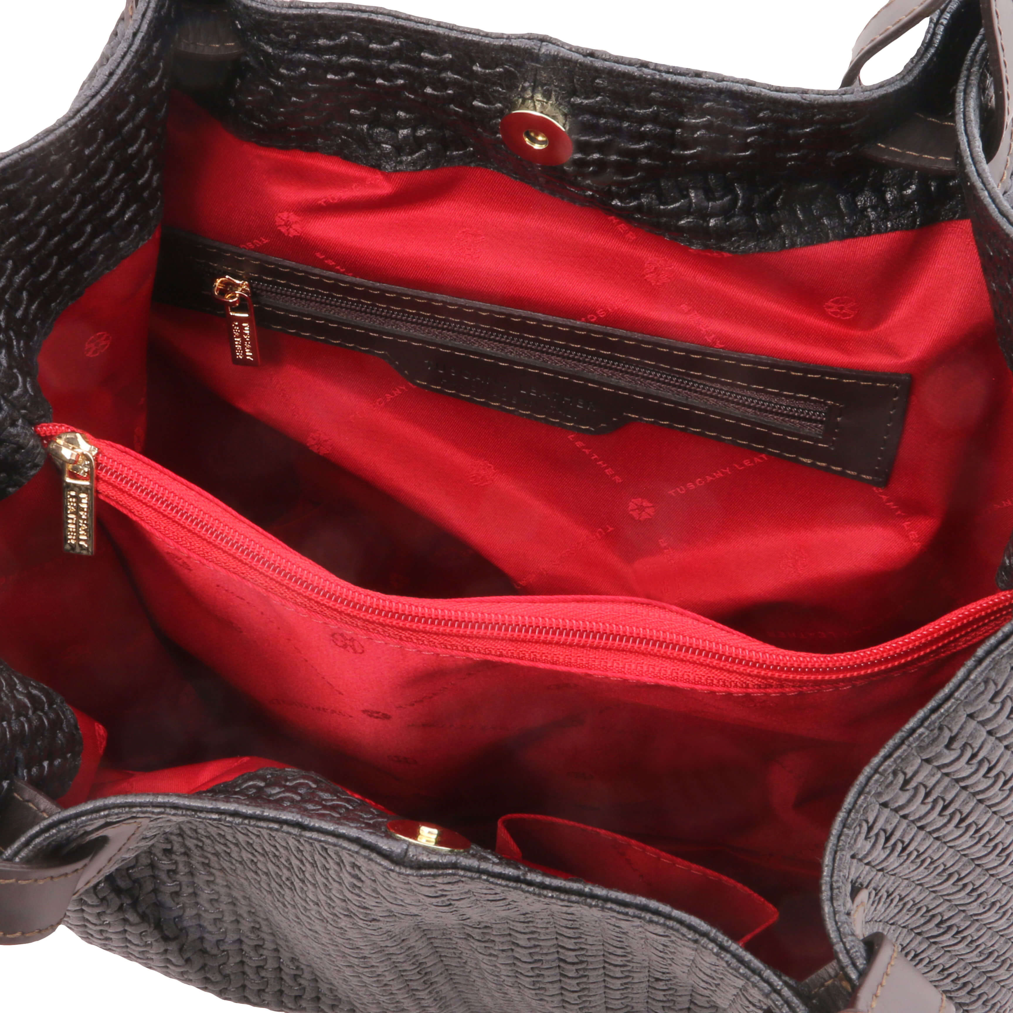Tuscany Leather Shoppers dames TL Keyluck TL141573 zwart binnenkant