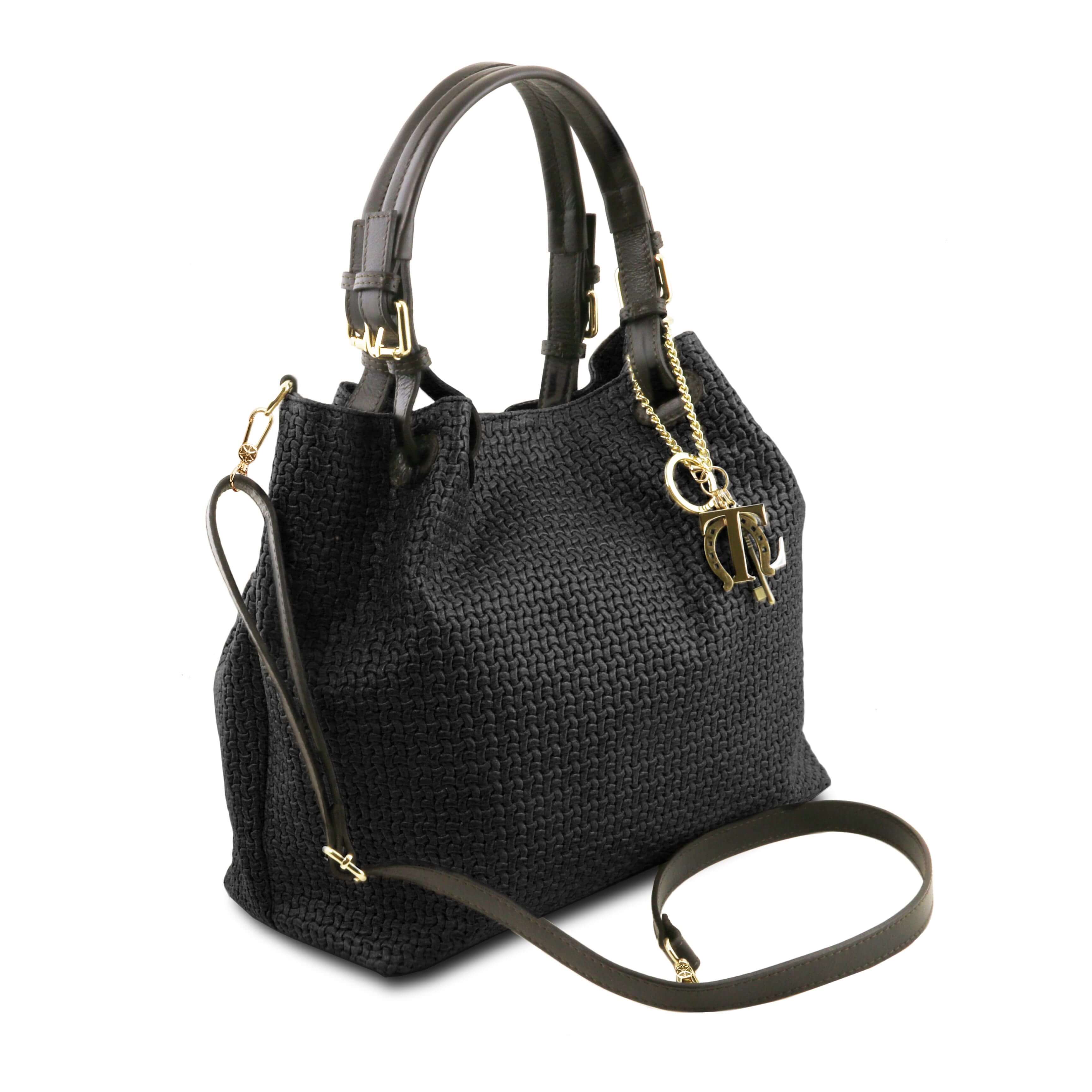 Tuscany Leather Shoppers dames TL Keyluck TL141573 zwart zijkant