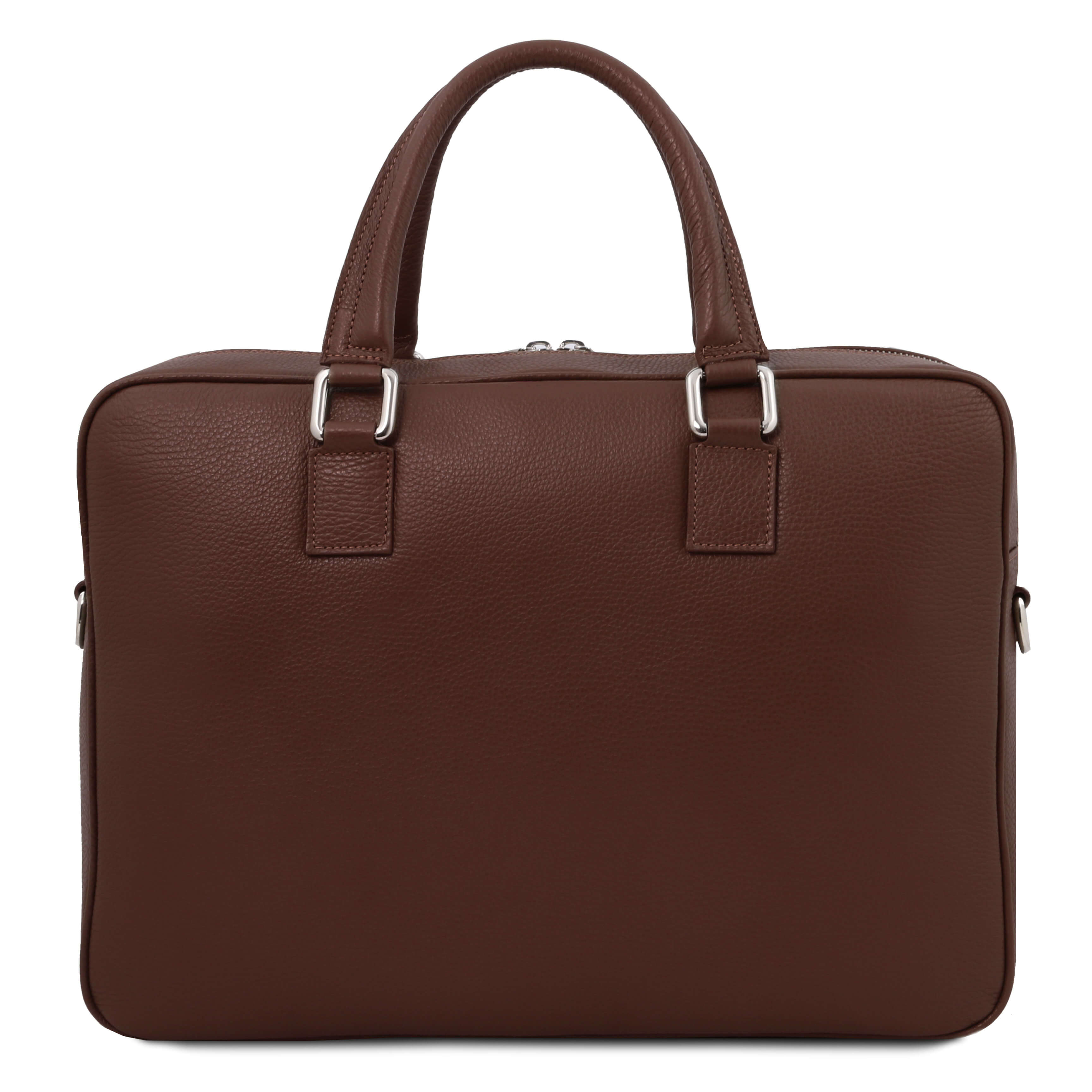 Tuscany Leather leren laptoptas TREVISO voor heren TL141986 bruin achterkant