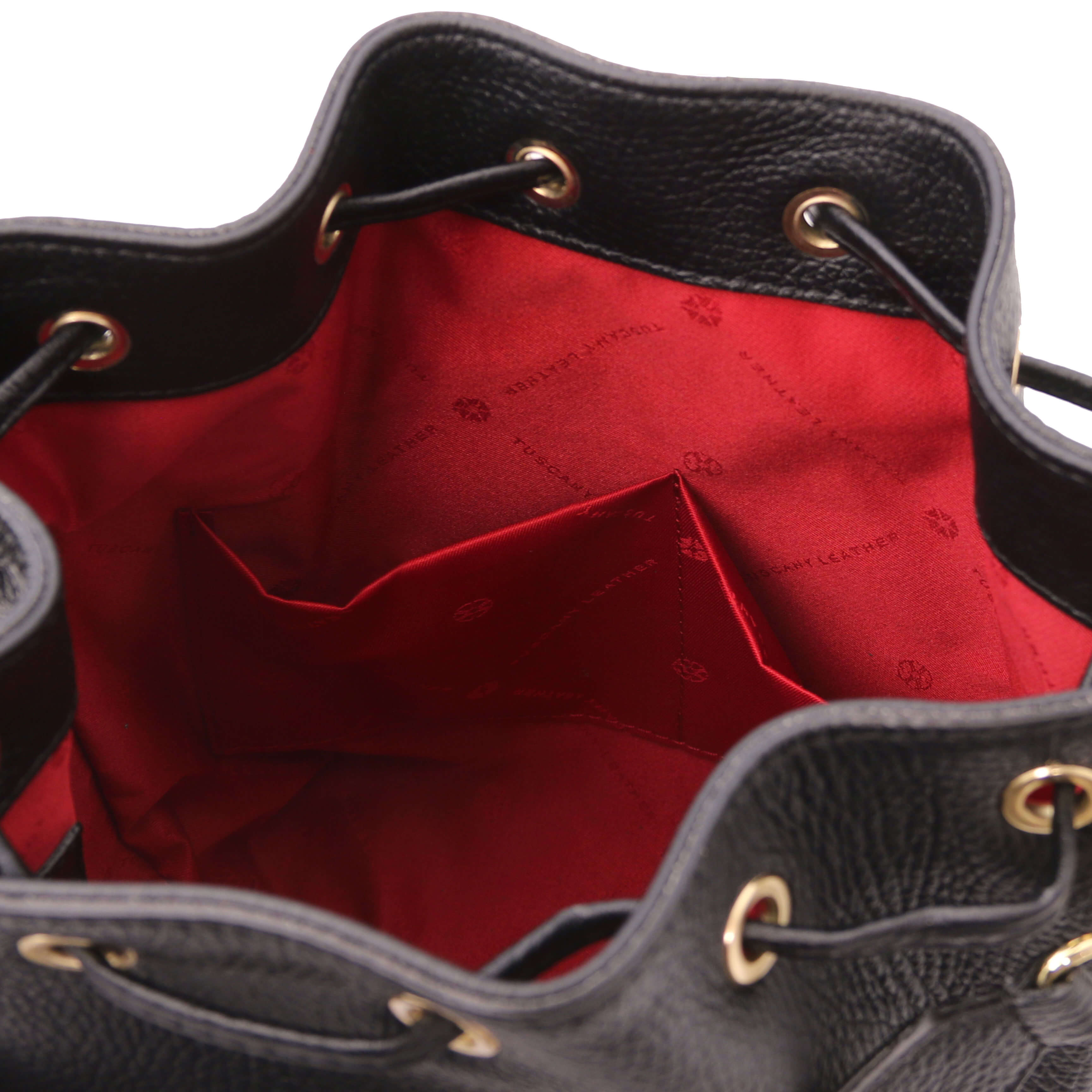 Tuscany Leather leren handtas TL Bag voor dames TL142146 zwart binnenkant