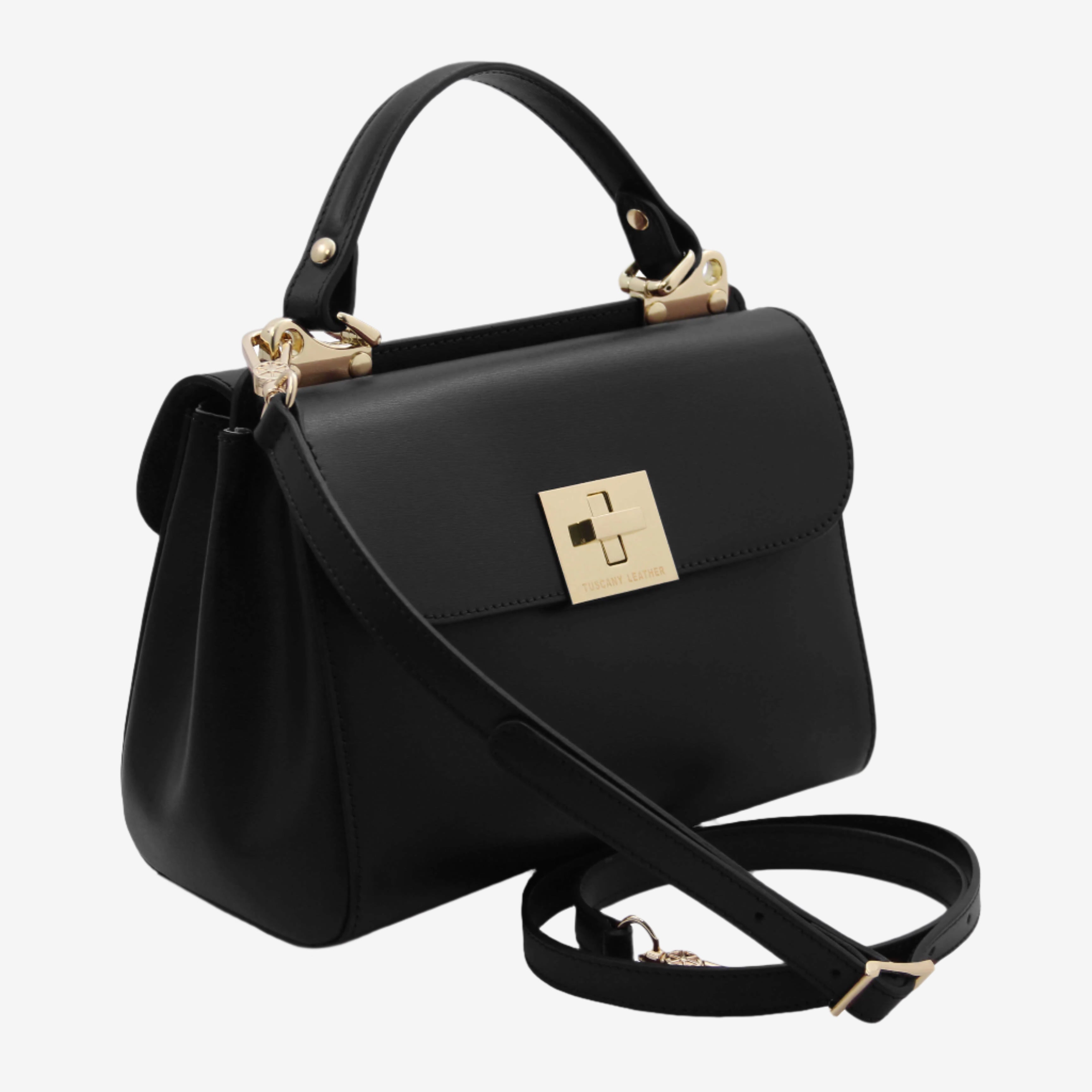 Tuscany Leather handtassen dames Armonia TL142286 zwart zijkant en voorkant