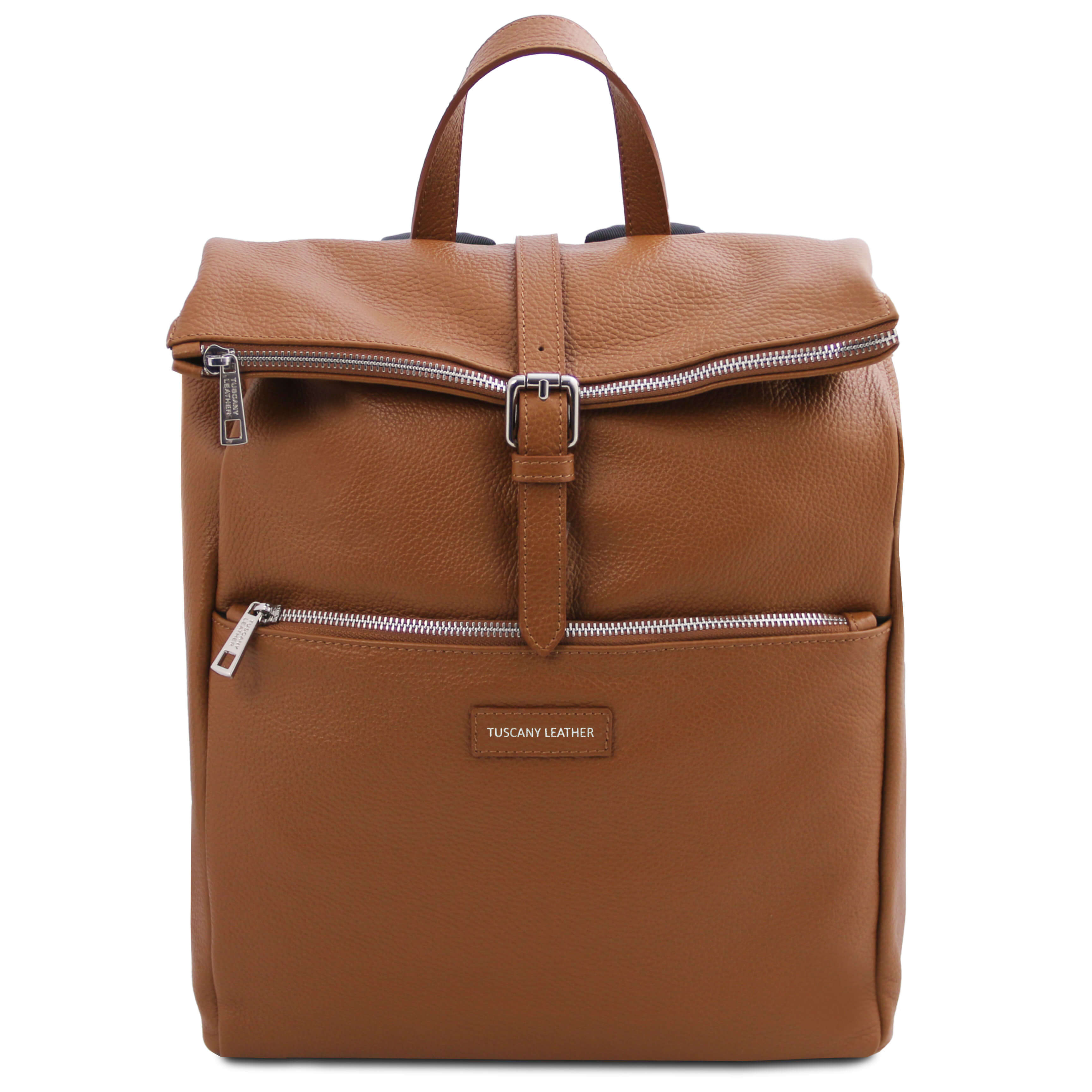 Tuscany Leather leren rugtas A4 DENVER voor heren TL142355 cognac